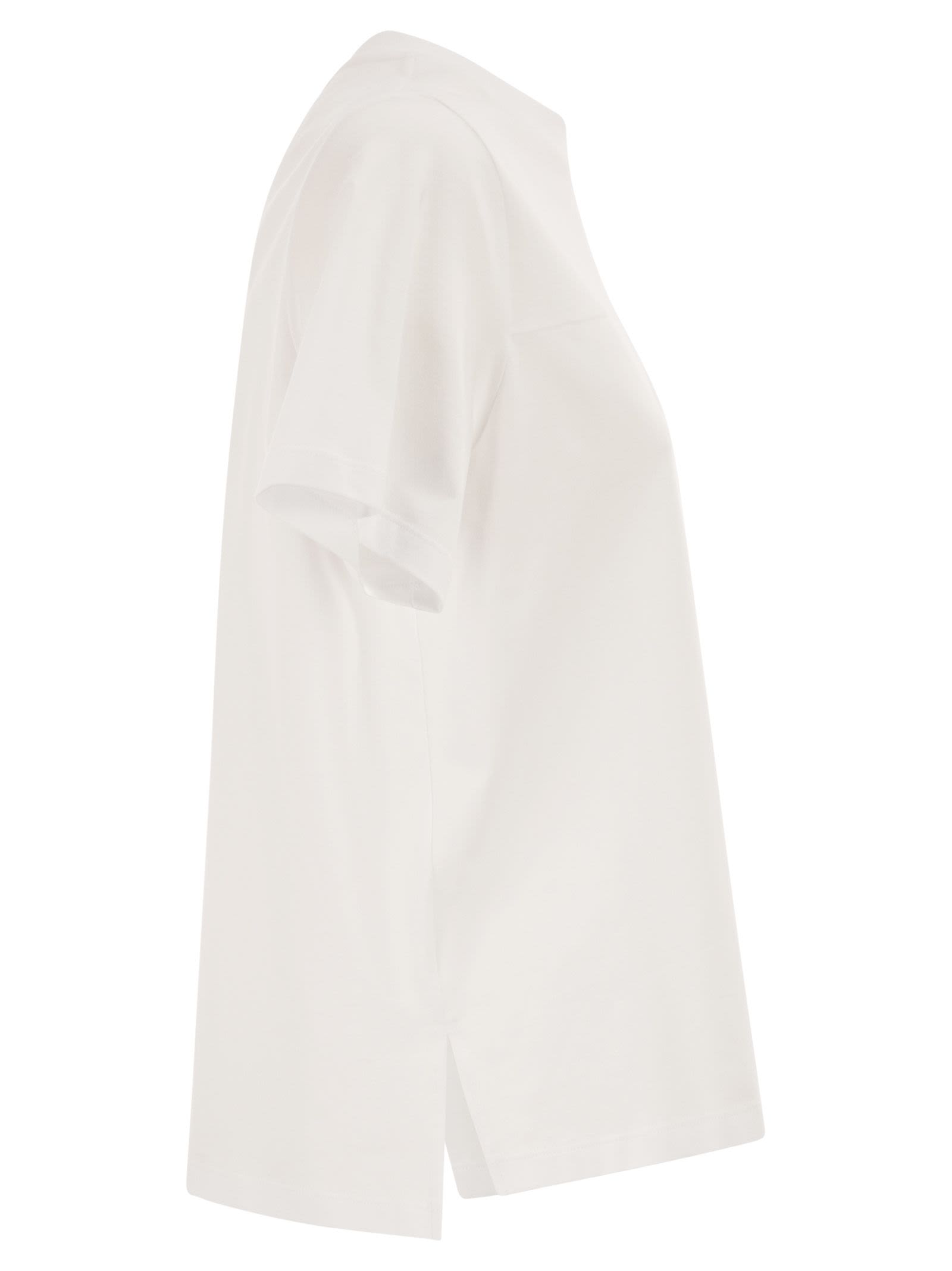Peserico Women Stretch Cotton T-Shirt With Pocket PESERICO