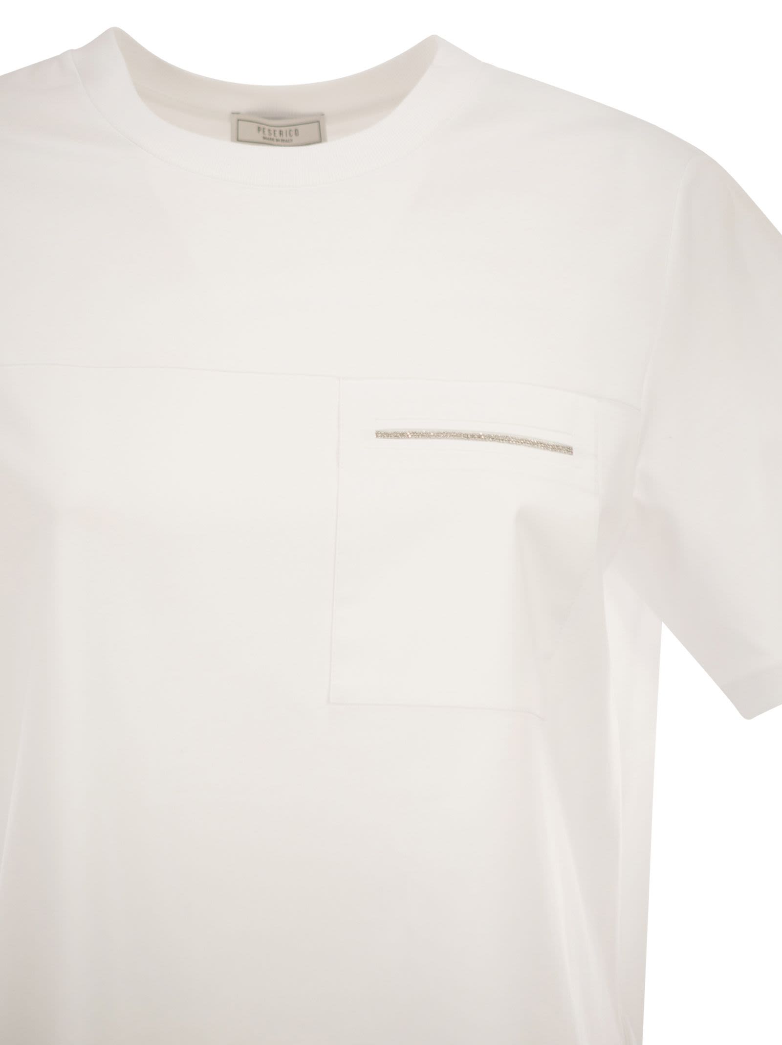 Peserico Women Stretch Cotton T-Shirt With Pocket PESERICO