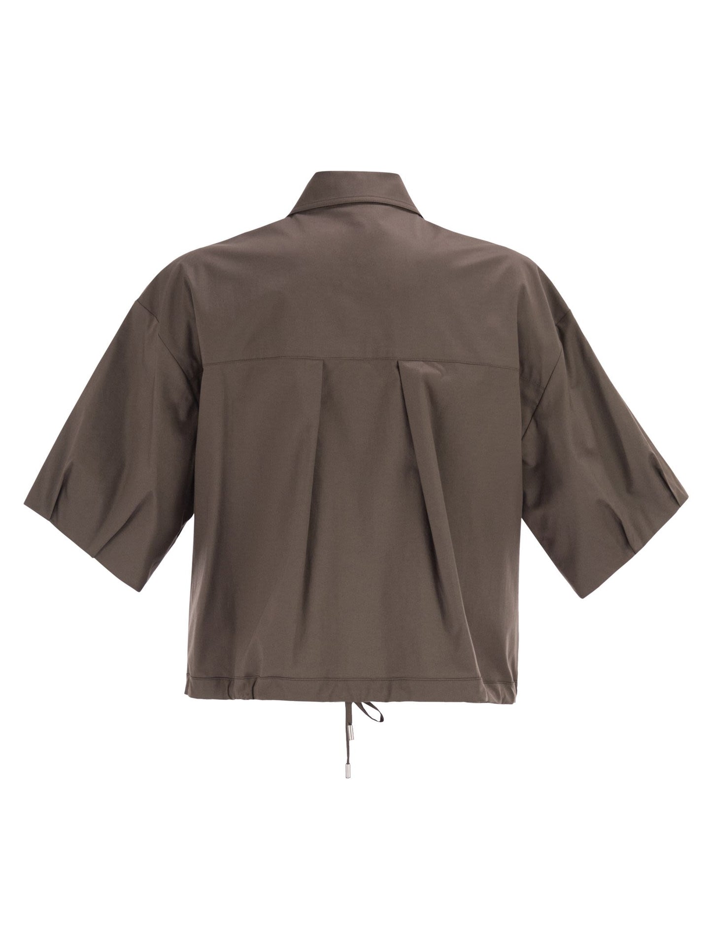 Peserico Women Cropped Stretch Cotton Shirt With Drawstring PESERICO