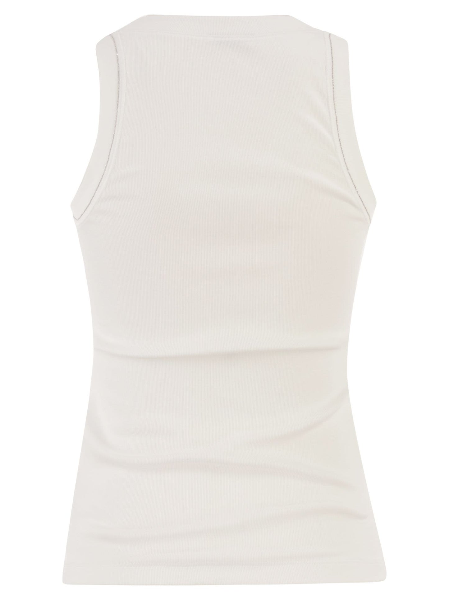 Peserico Women Cotton Jersey Vest Top With Shiny Thread PESERICO