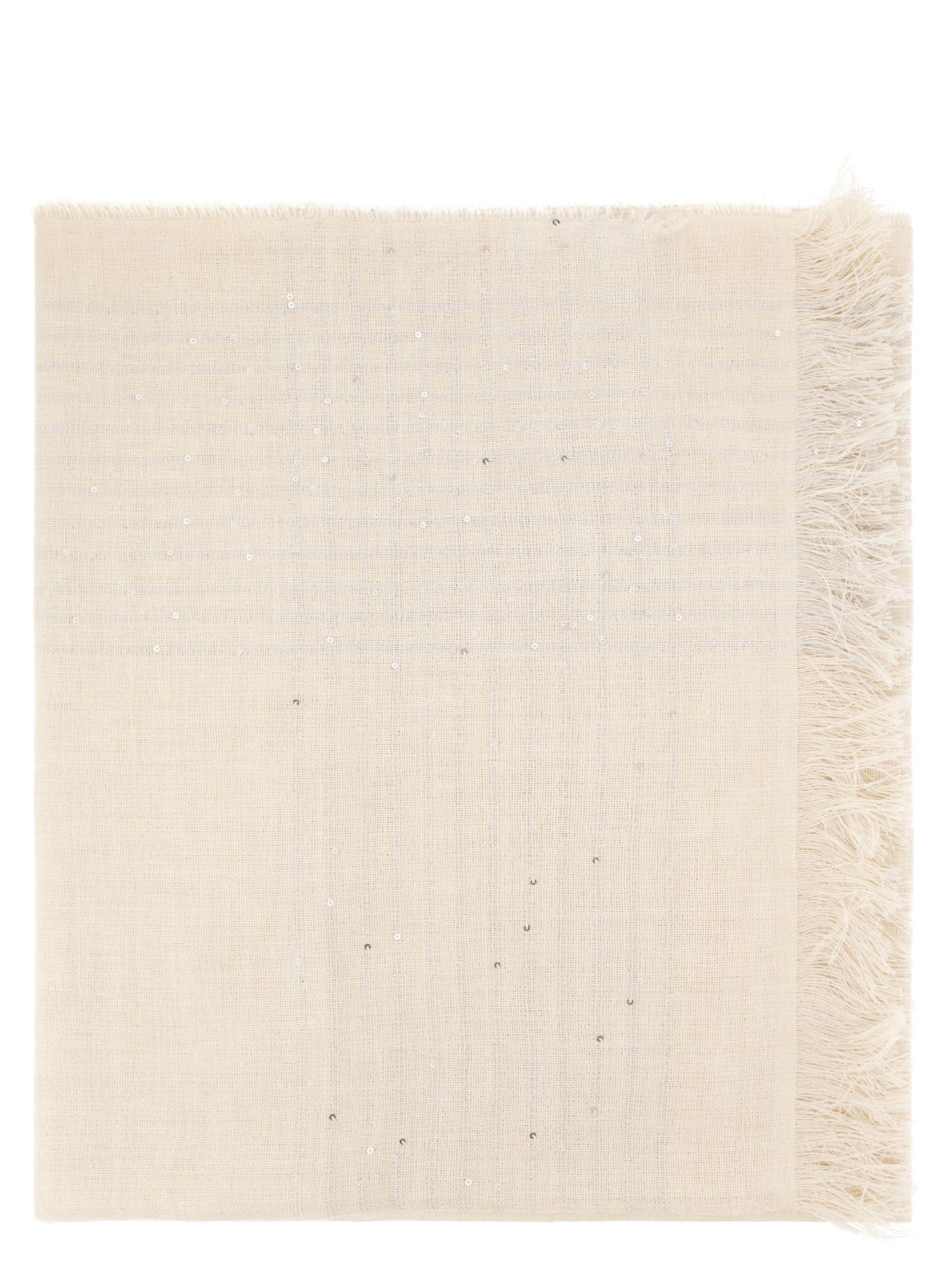 Peserico Women Virgin Wool Scarf With Check Pattern, Sequins And Lurex Details PESERICO