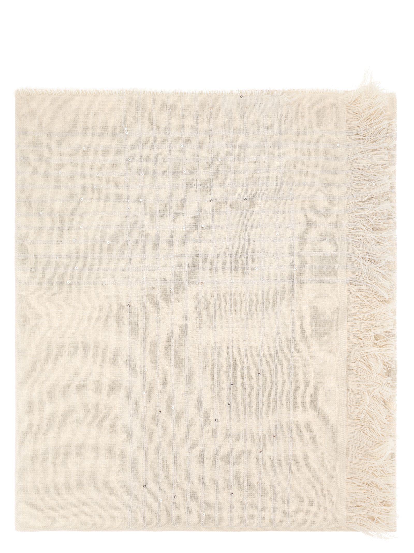 Peserico Women Virgin Wool Scarf With Check Pattern, Sequins And Lurex Details PESERICO