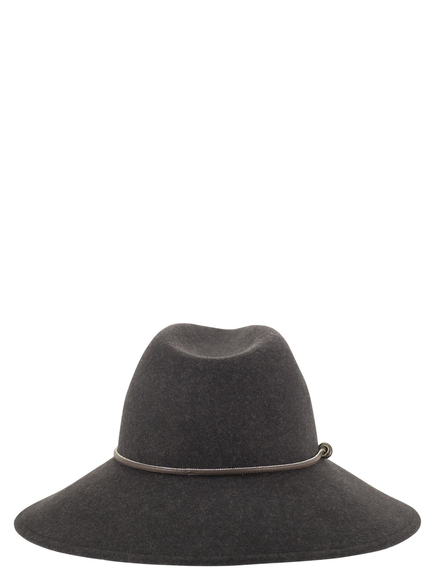 Peserico Women Wool Felt Hat With Leather Trim And Decorative Metal Cord PESERICO