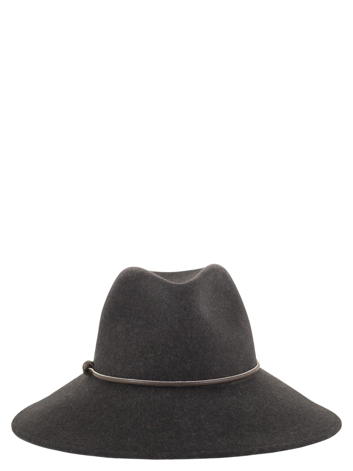 Peserico Women Wool Felt Hat With Leather Trim And Decorative Metal Cord PESERICO