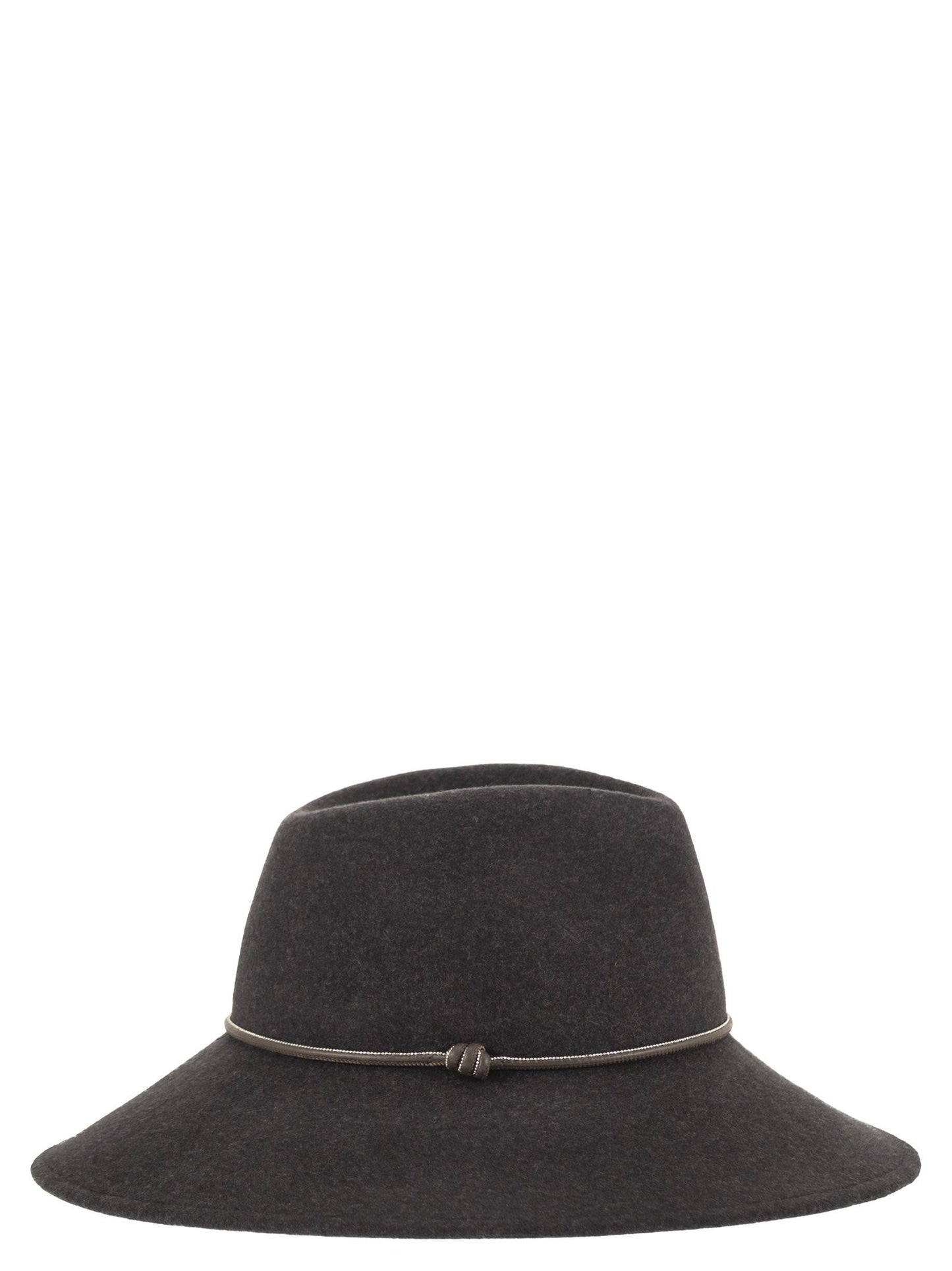 Peserico Women Wool Felt Hat With Leather Trim And Decorative Metal Cord PESERICO