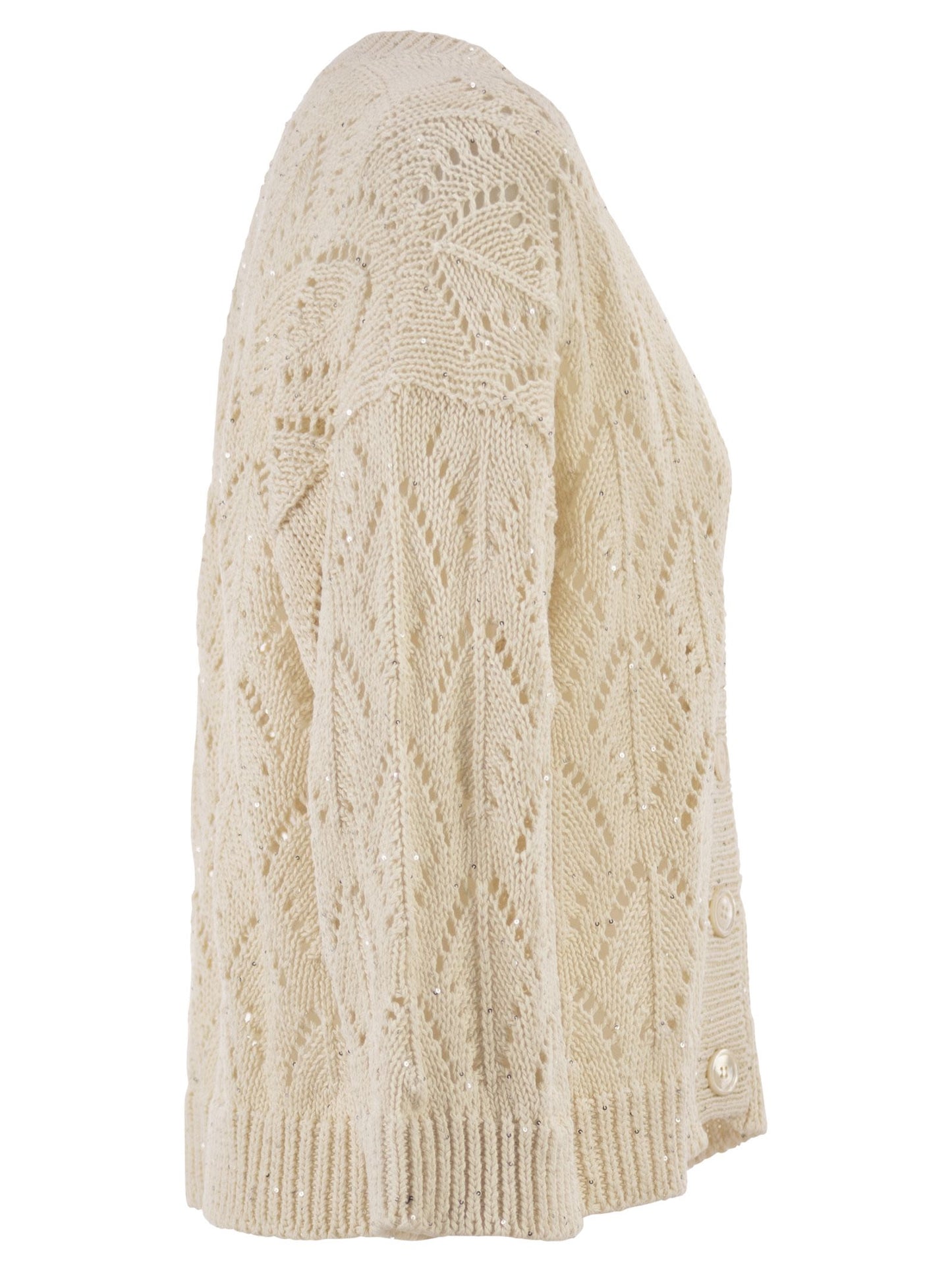 Peserico Women Cotton Cord Cardigan With Sequins PESERICO