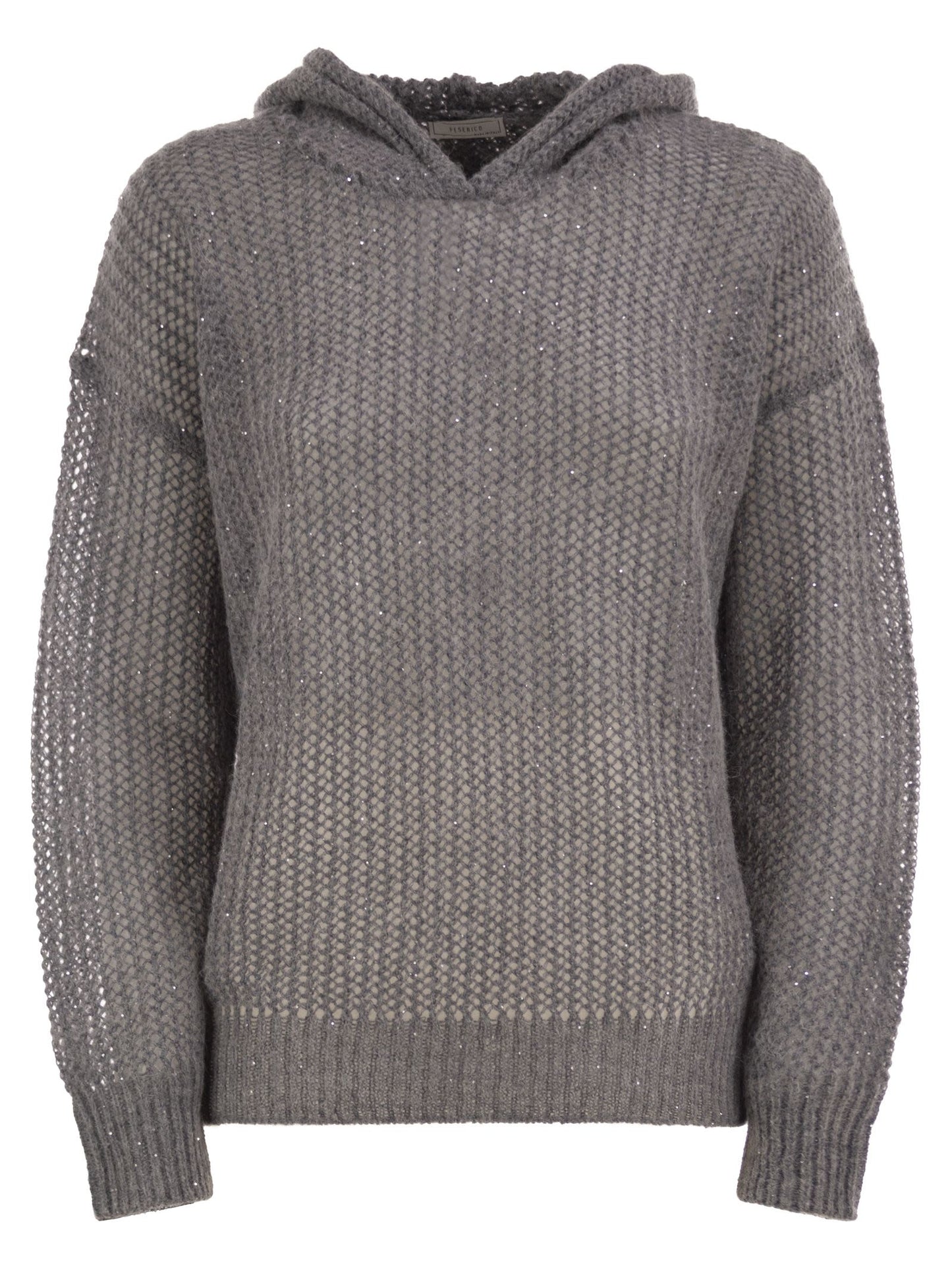 Peserico Women Hooded Open-Knit Jumper With Sequins PESERICO