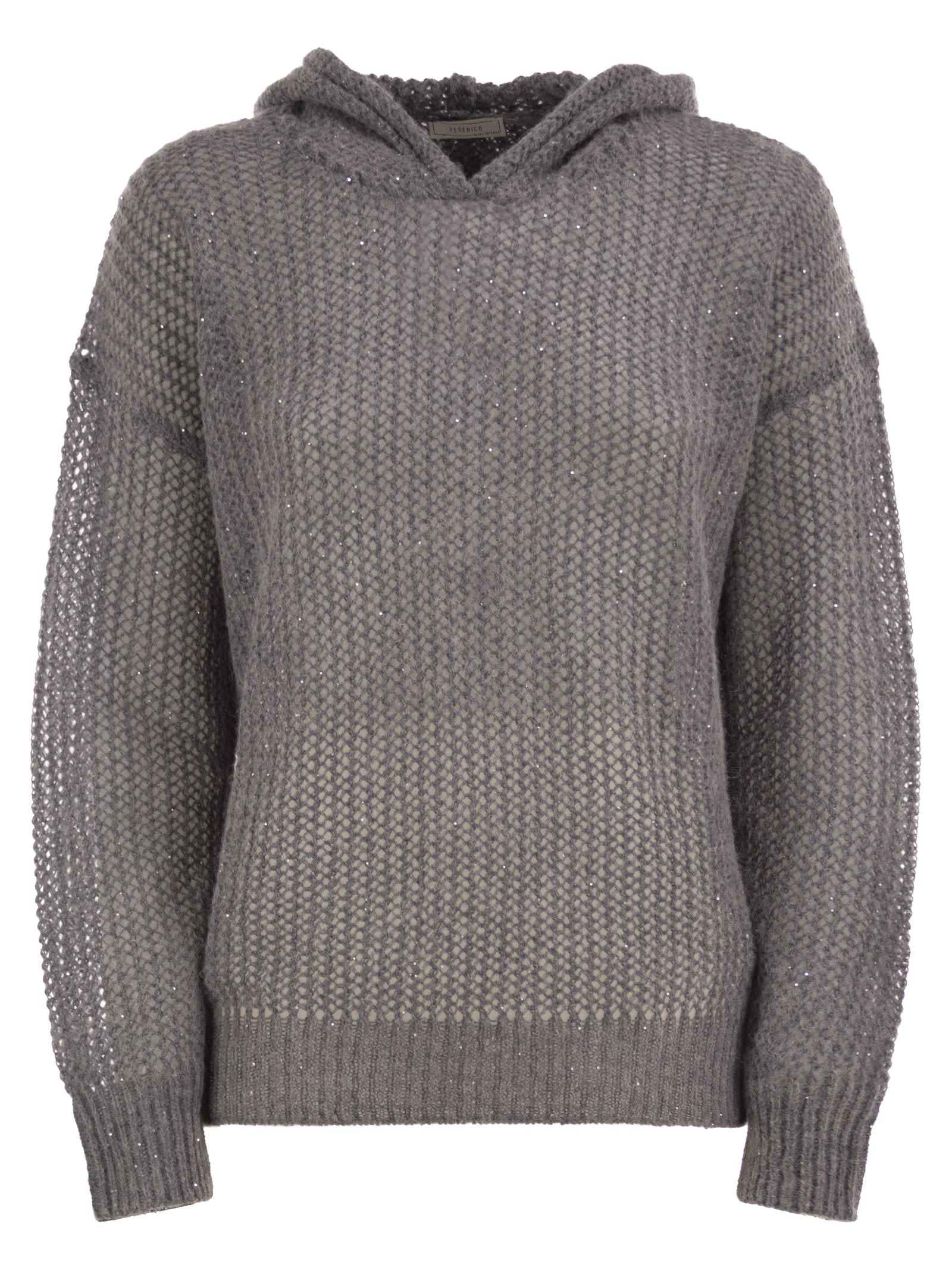 Peserico Women Hooded Open-Knit Jumper With Sequins PESERICO