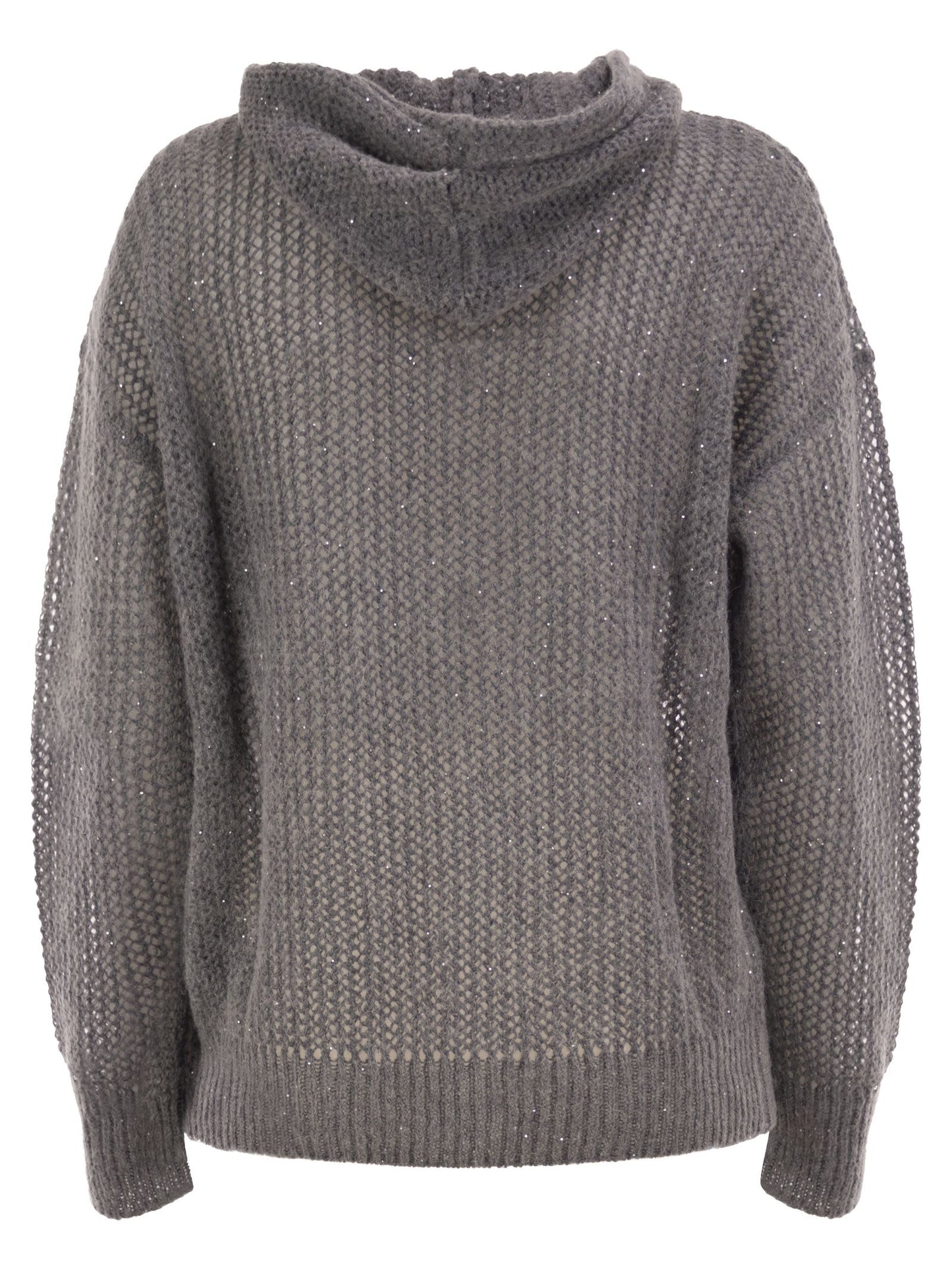 Peserico Women Hooded Open-Knit Jumper With Sequins PESERICO