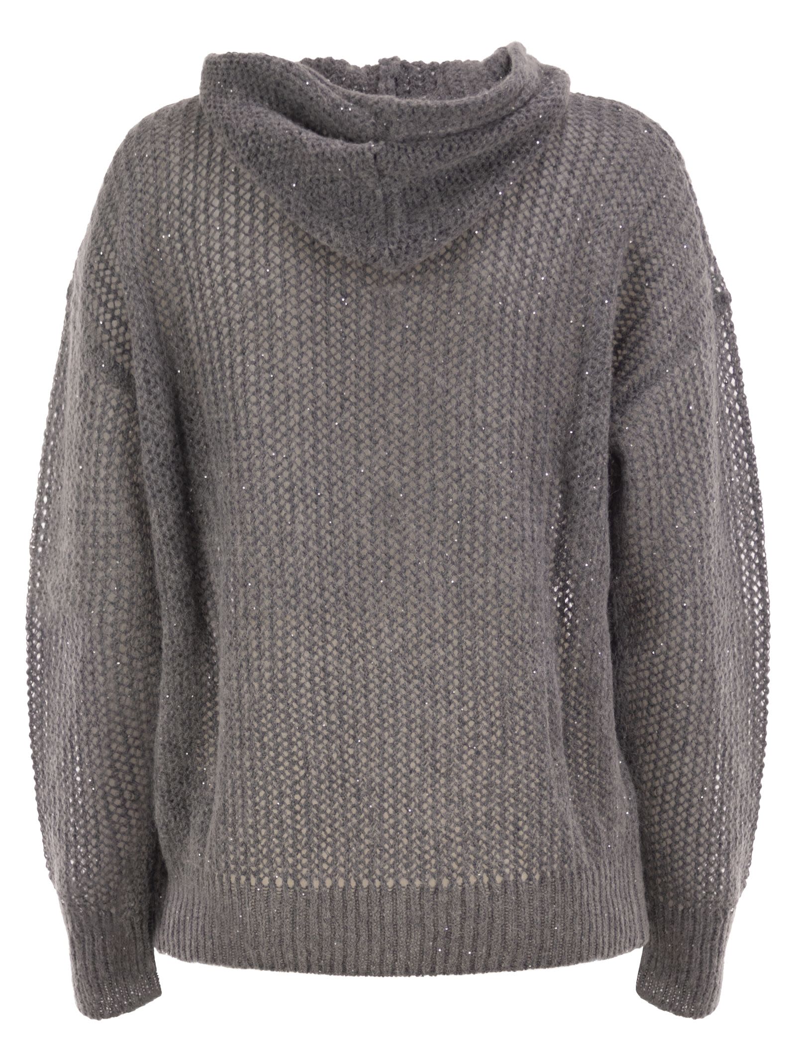 Peserico Women Hooded Open-Knit Jumper With Sequins PESERICO