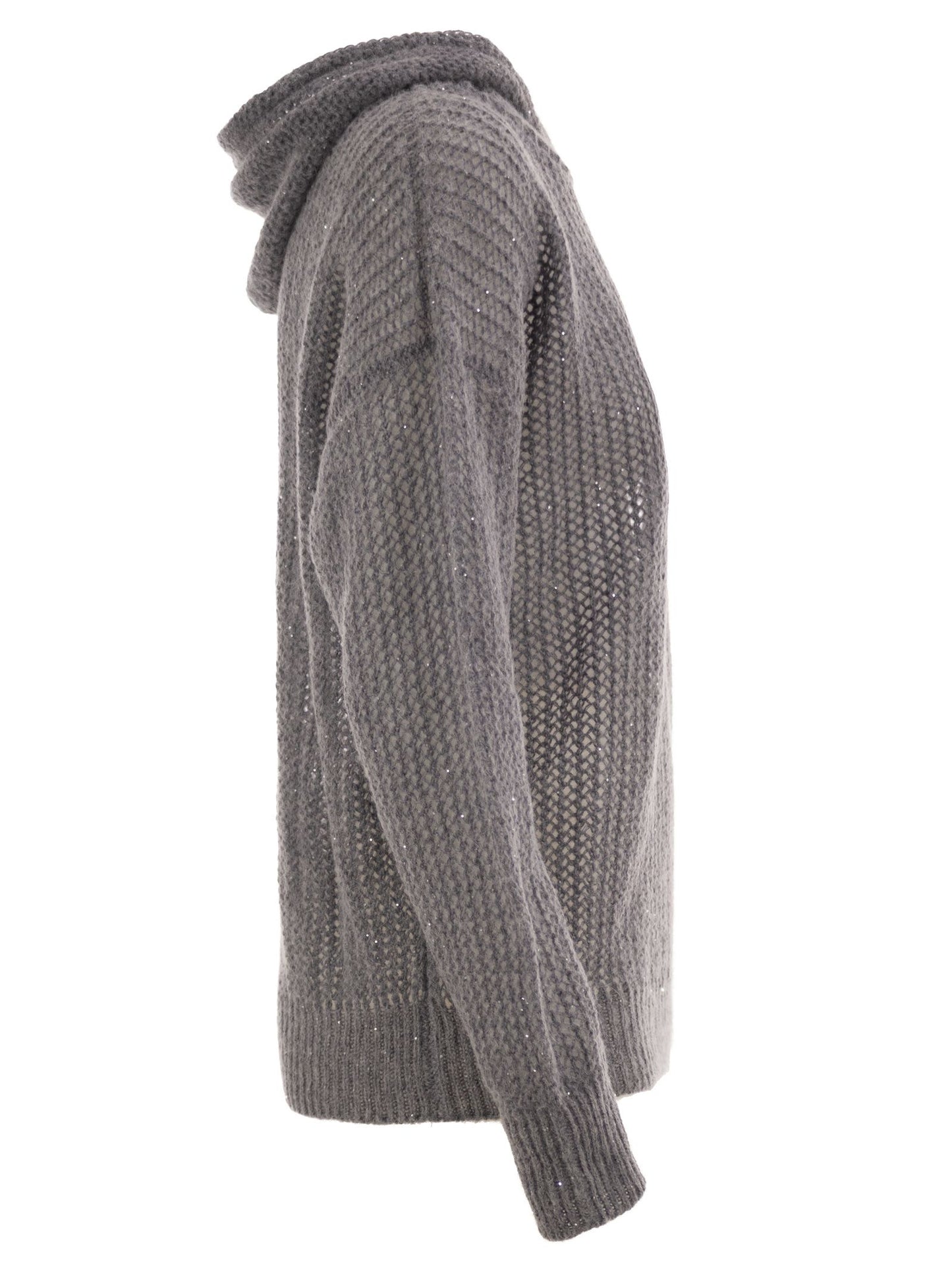 Peserico Women Hooded Open-Knit Jumper With Sequins PESERICO