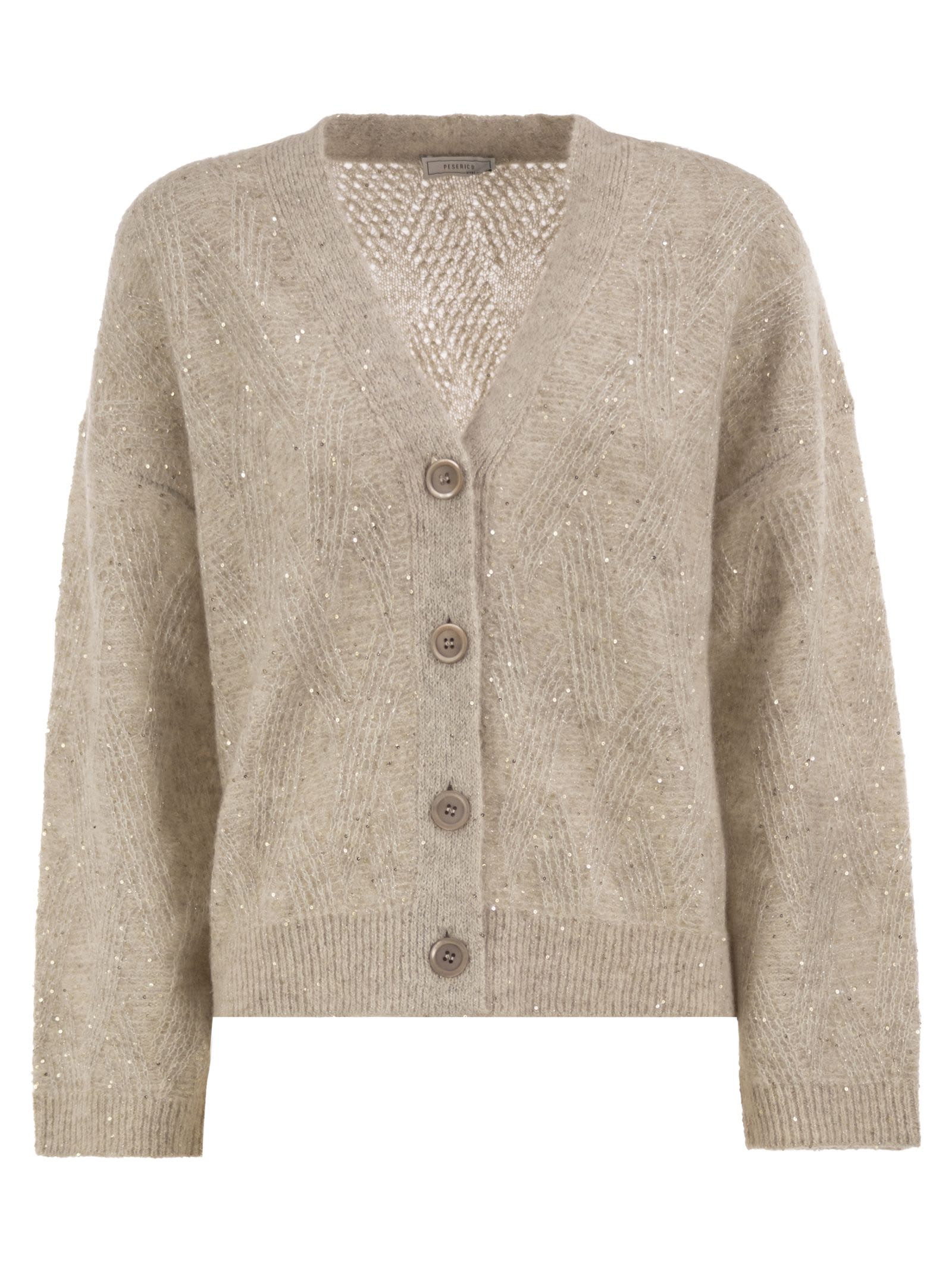 Peserico Women V-Neck Knitted Cardigan With Sequins PESERICO