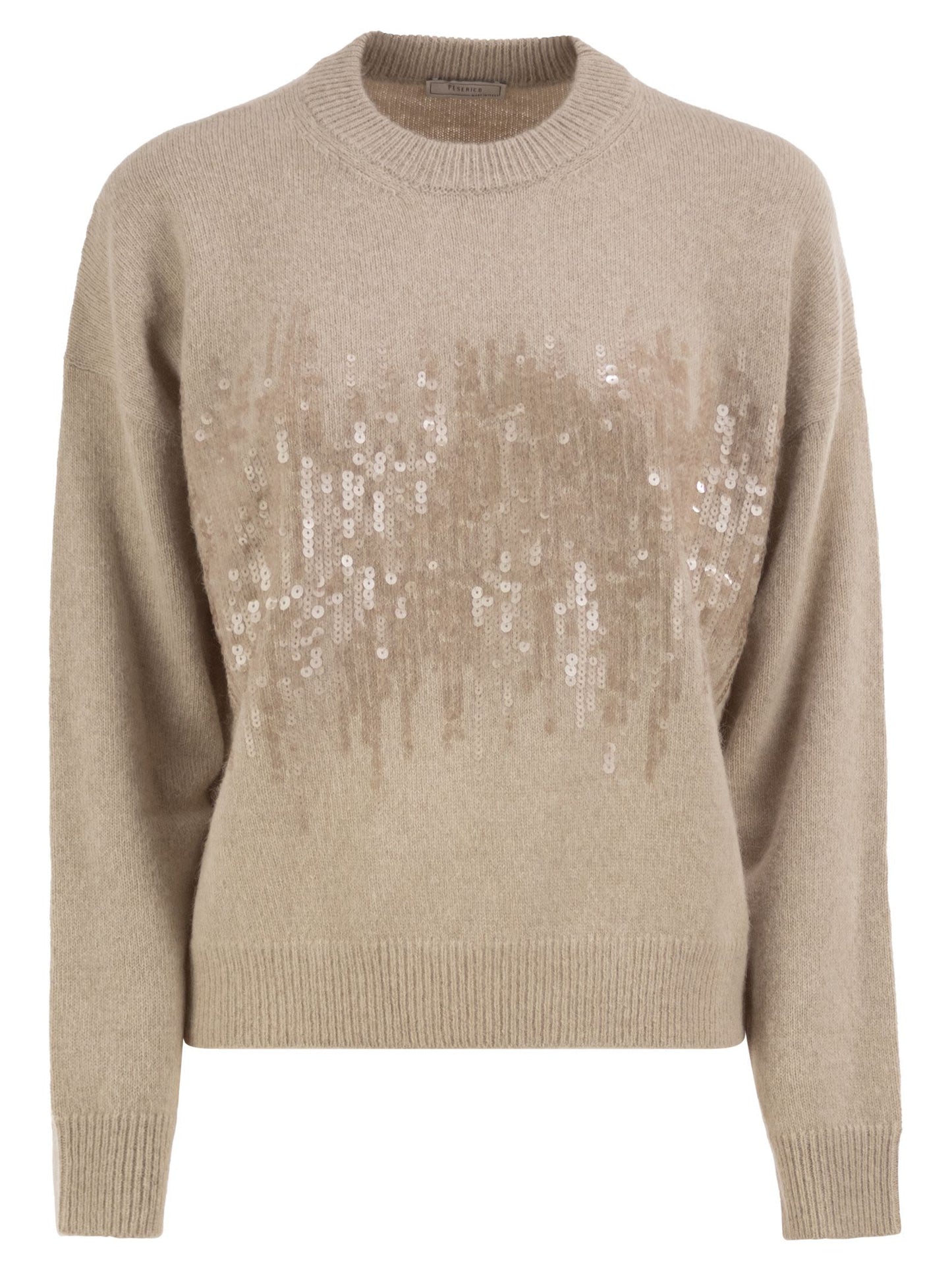 Peserico Women Crew-Neck Jumper With Sequins In Alpaca Blend PESERICO
