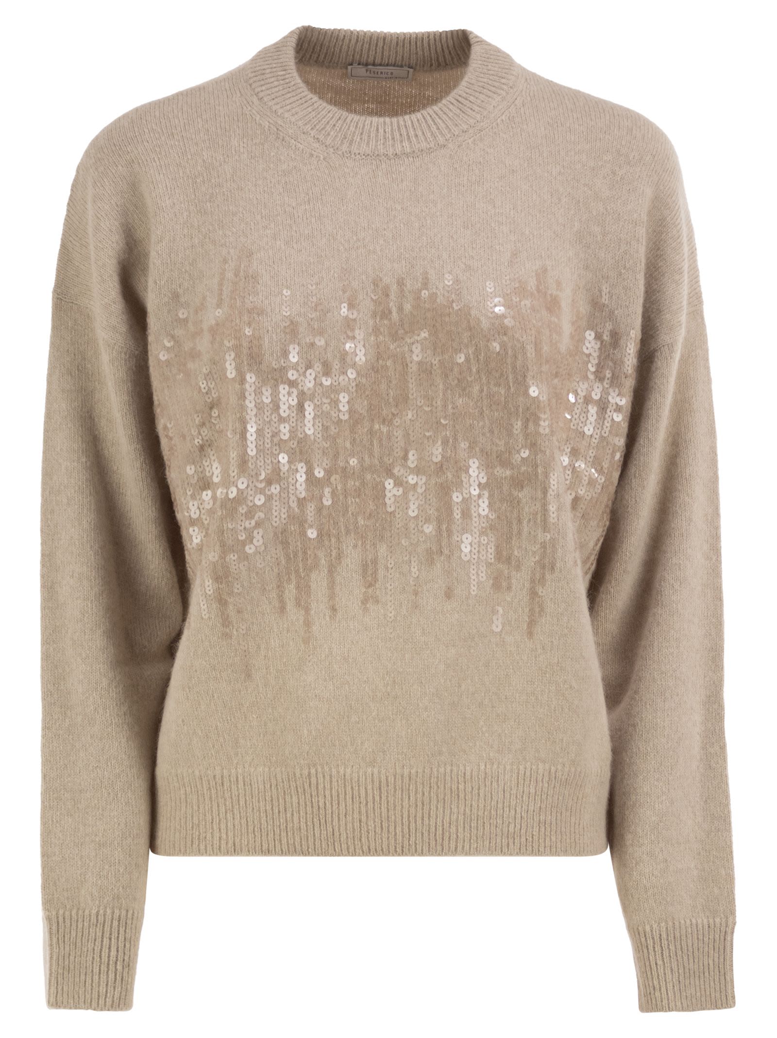 Peserico Women Crew-Neck Jumper With Sequins In Alpaca Blend PESERICO