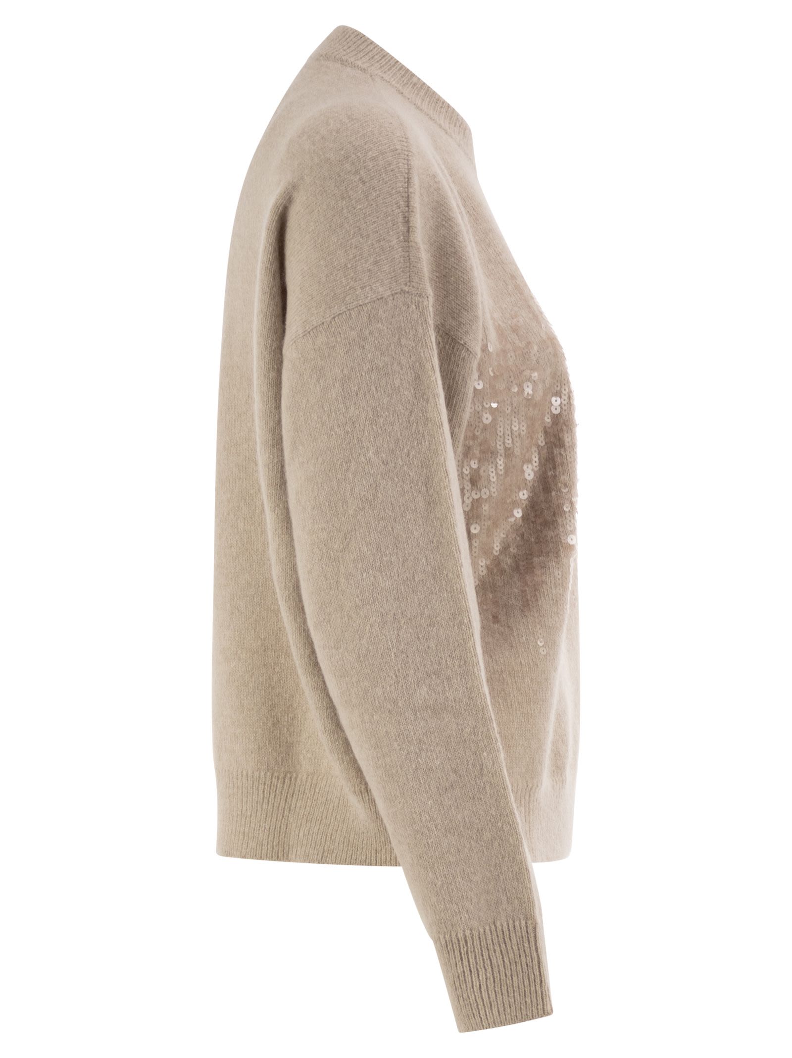 Peserico Women Crew-Neck Jumper With Sequins In Alpaca Blend PESERICO