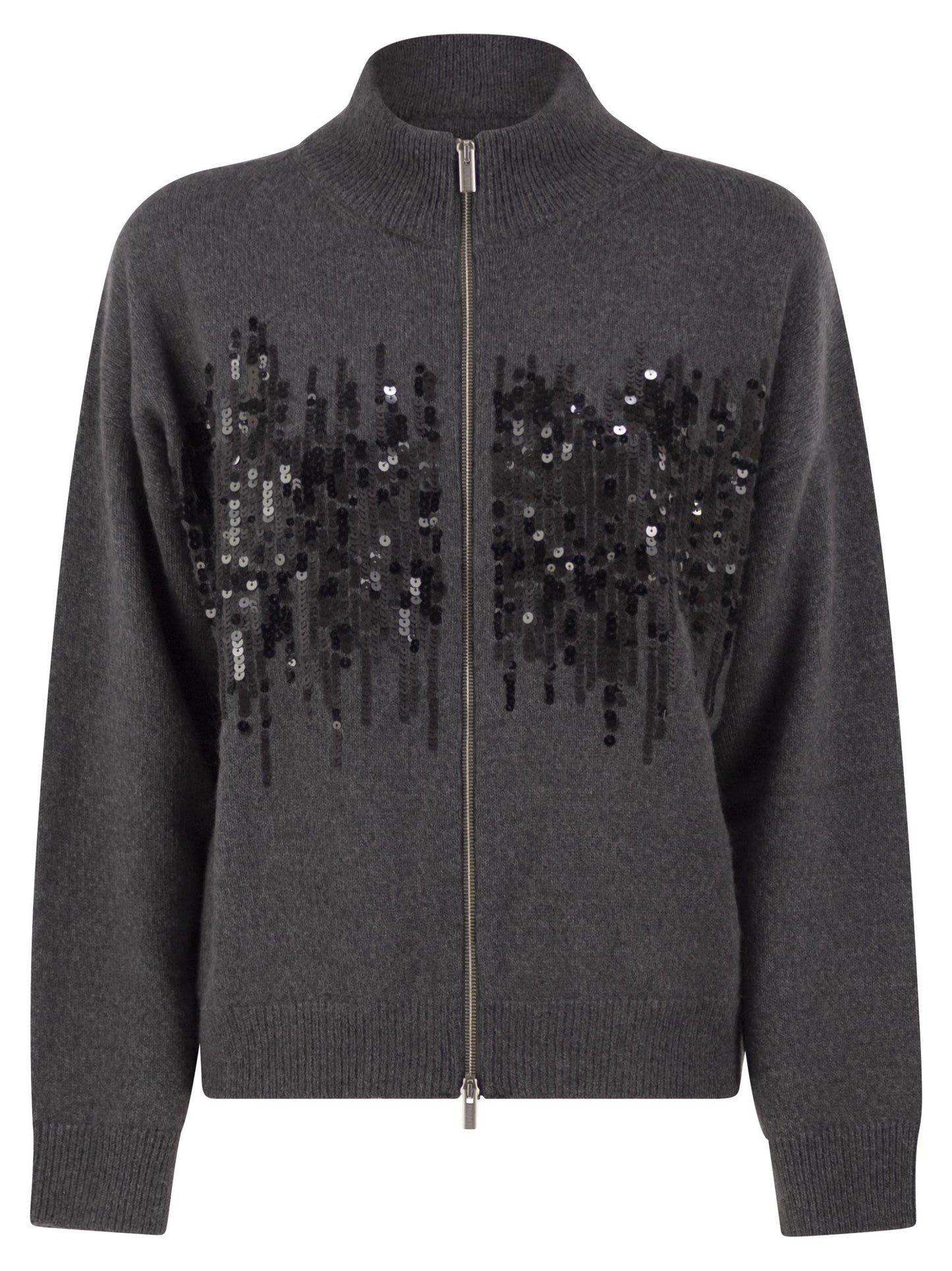 Peserico Women Knitted Cardigan With Sequins And Two-Way Zip PESERICO
