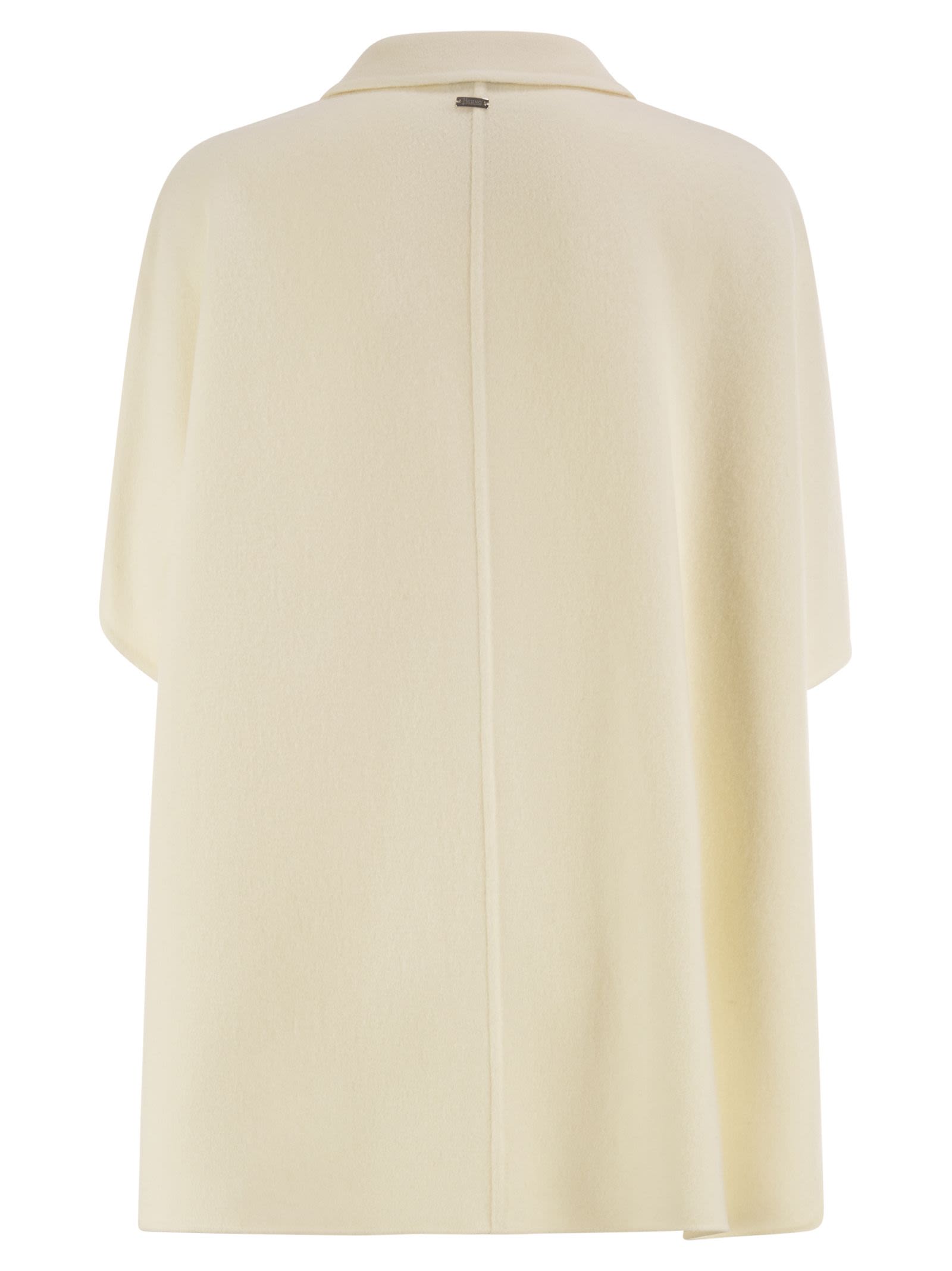 Herno Women Double Wool Cape With Lapel Collar HERNO
