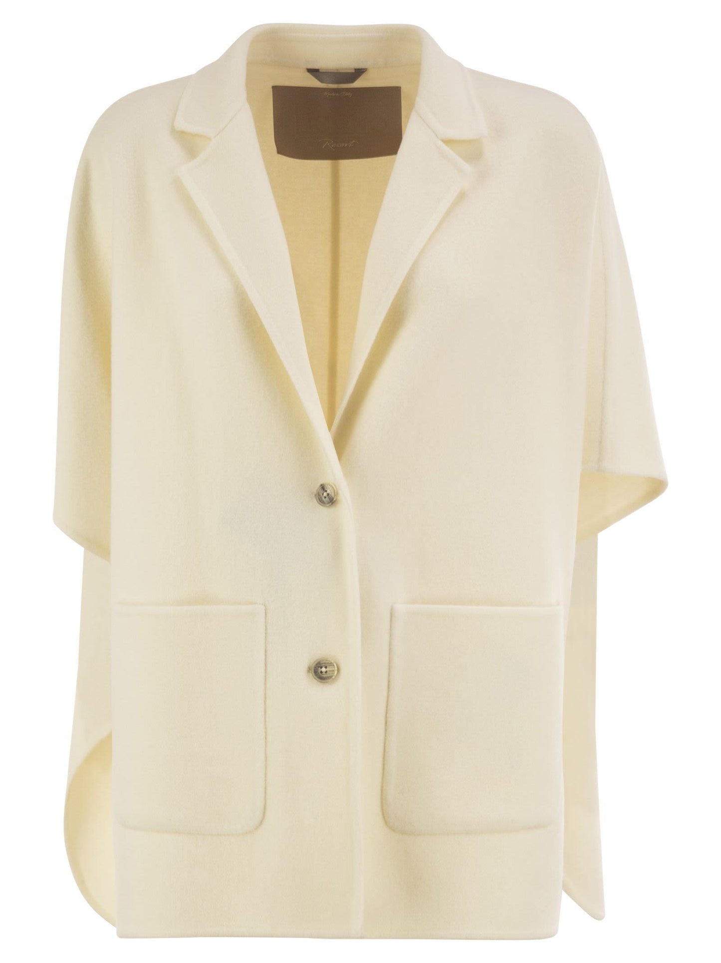 Herno Women Double Wool Cape With Lapel Collar HERNO