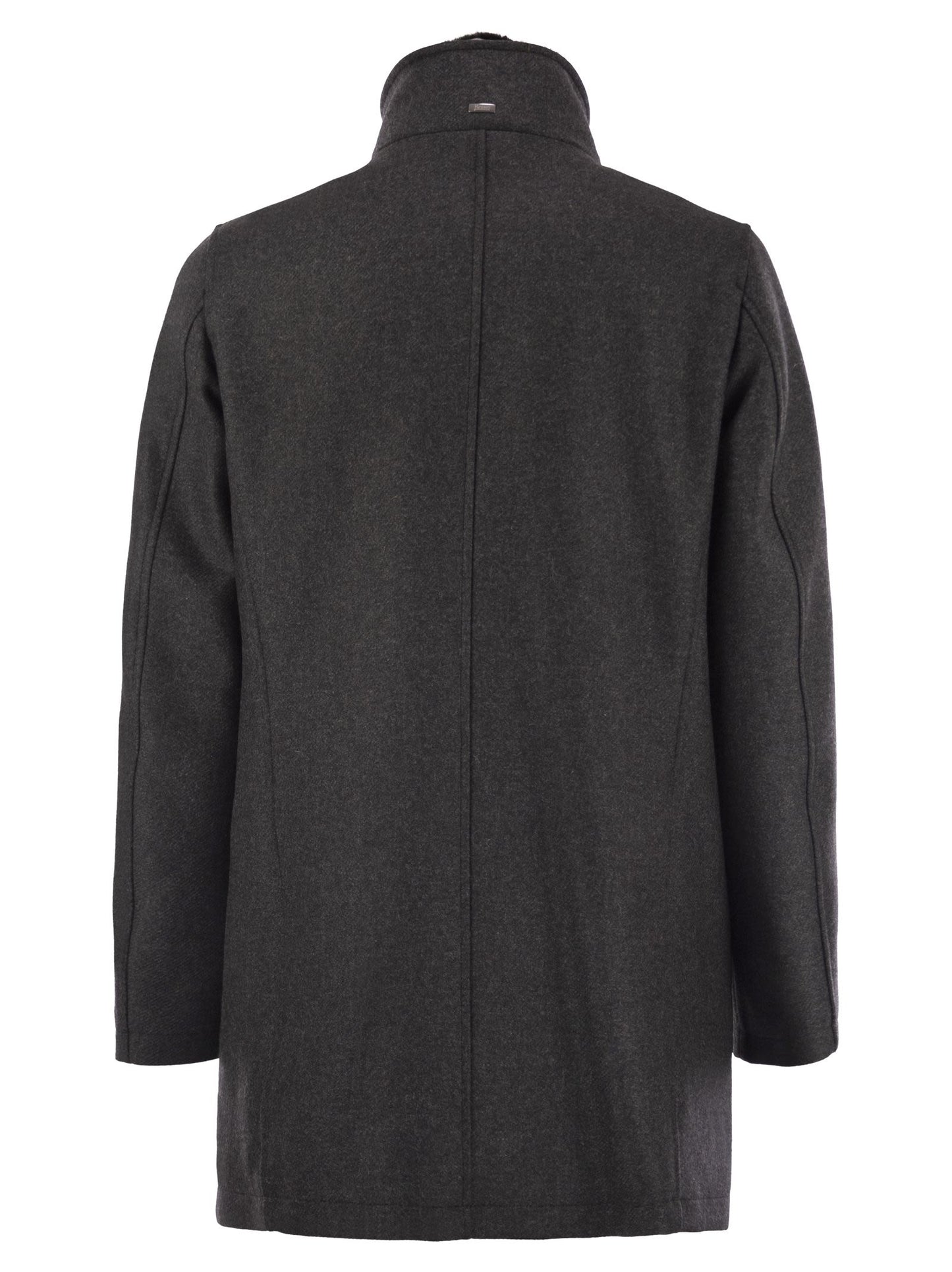 Herno Men Wool Coat With Detachable Collar HERNO