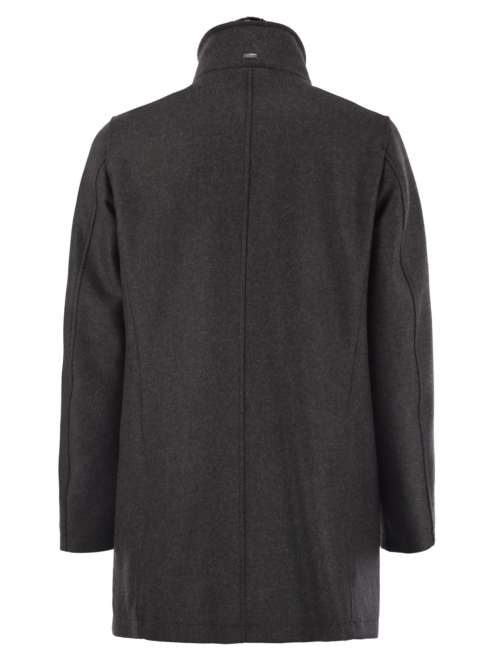 Herno Men Wool Coat With Detachable Collar HERNO