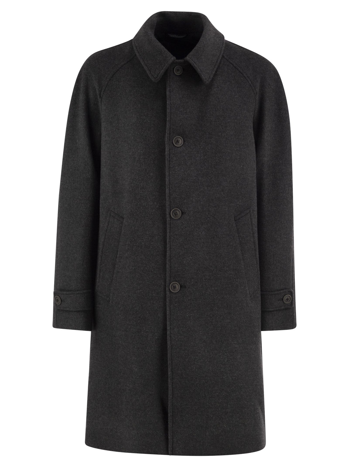 Herno Men Wool-Blend Coat With A Clean, Timeless Design HERNO