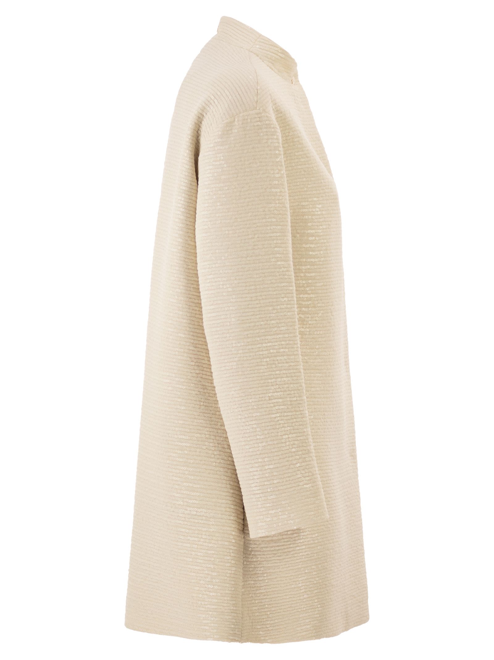 Herno Women Overcoat With All-Over Sequins HERNO