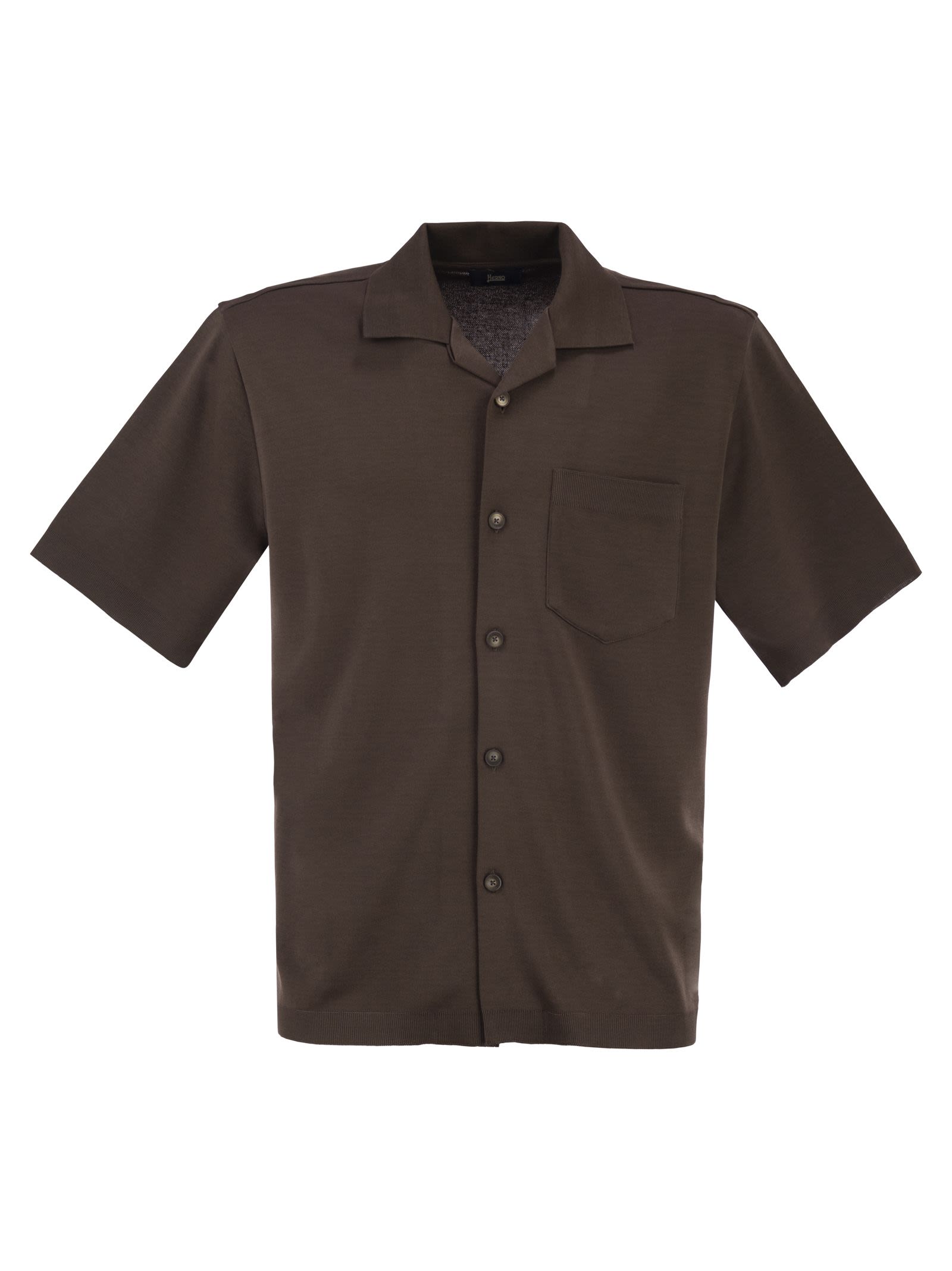 Herno Men Cotton Jersey Shirt With Chest Pocket HERNO