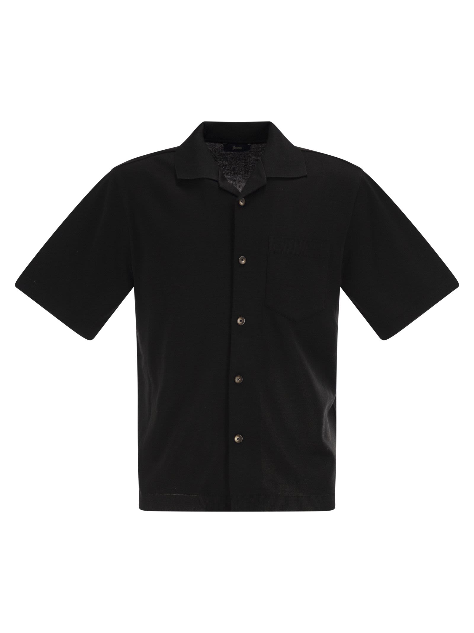 Herno Men Cotton Jersey Shirt With Chest Pocket HERNO