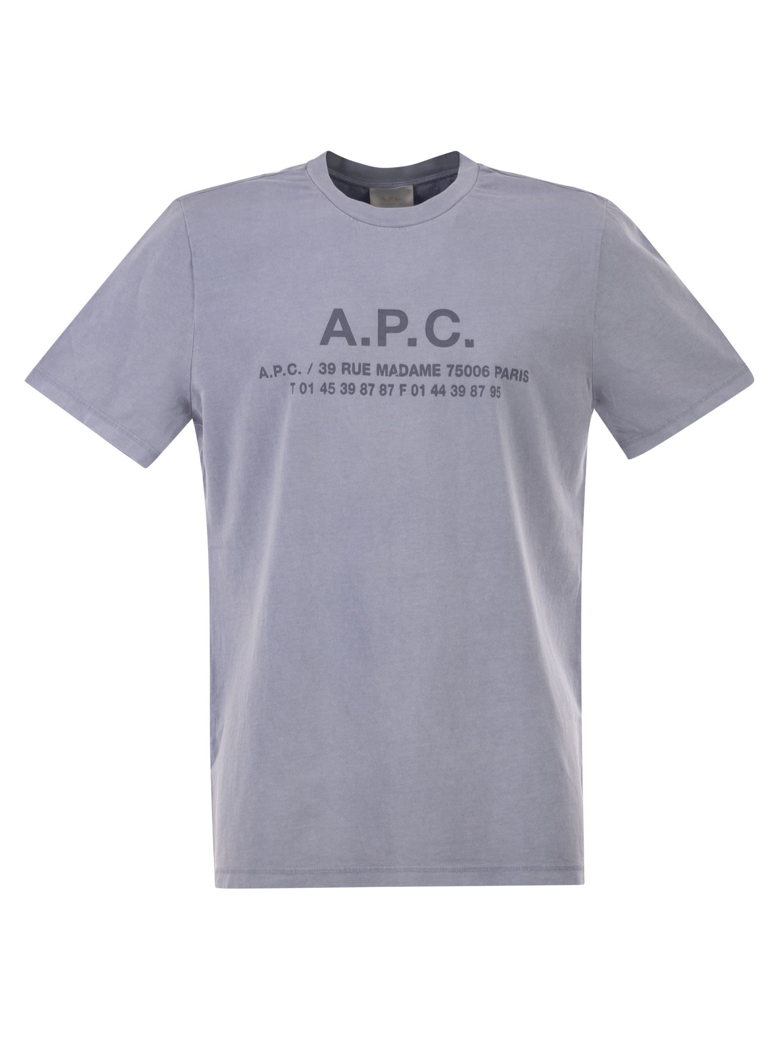 A.P.C. Men Organic Cotton T-Shirt With Logo Print A.P.C.