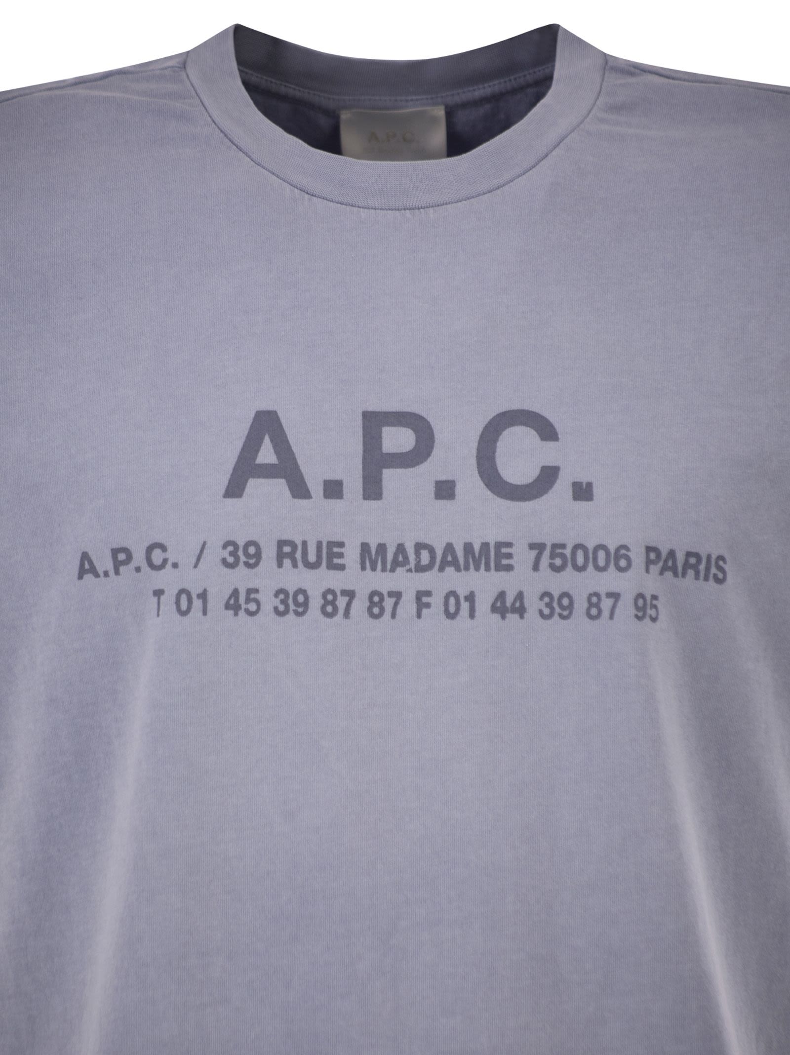 A.P.C. Men Organic Cotton T-Shirt With Logo Print A.P.C.