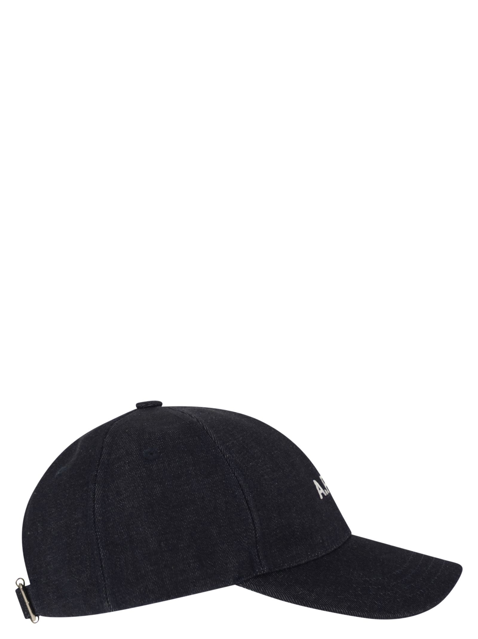 A.P.C. Men Cotton Denim Cap With Embroidered Logo A.P.C.