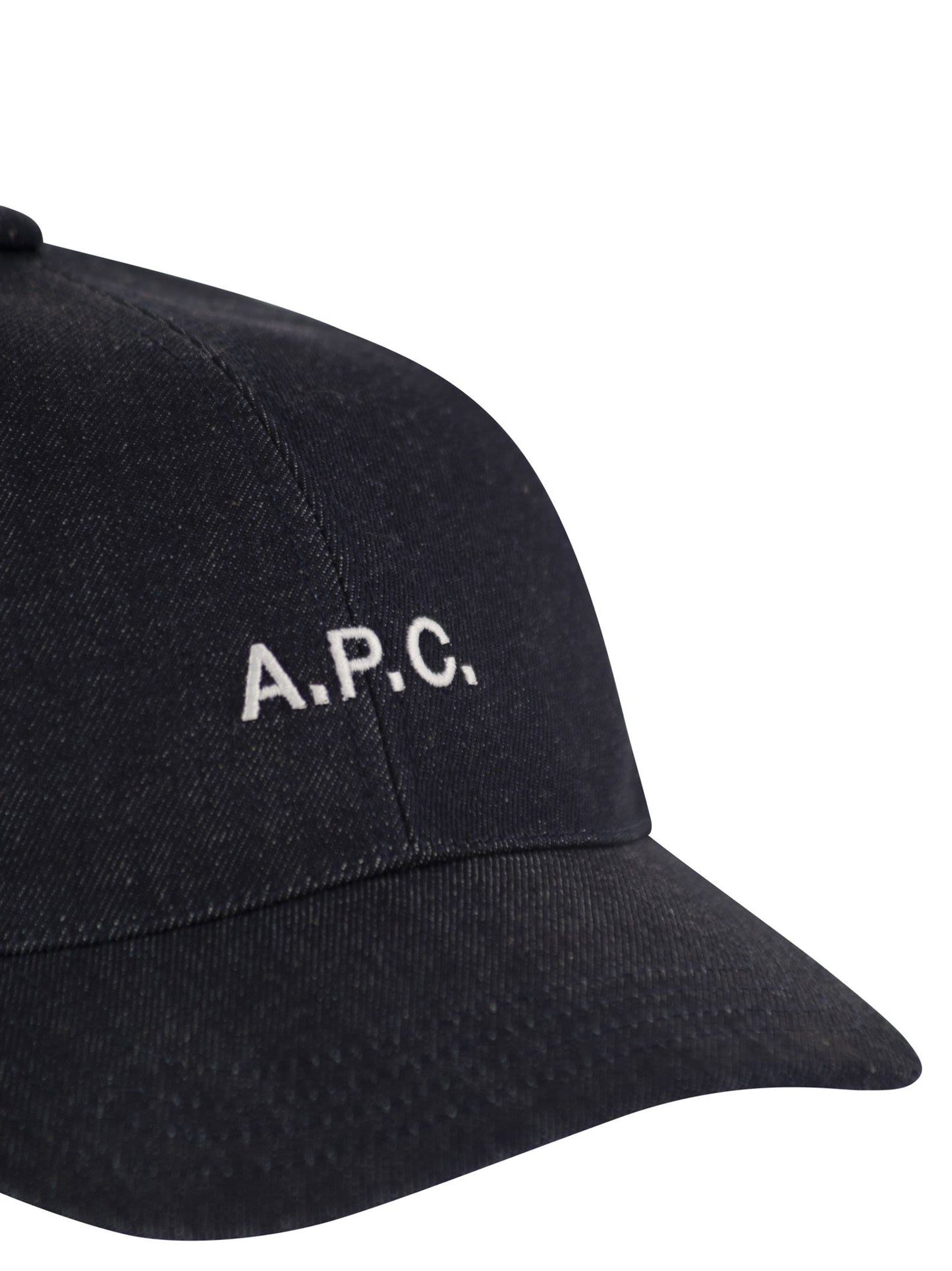 A.P.C. Men Cotton Denim Cap With Embroidered Logo A.P.C.