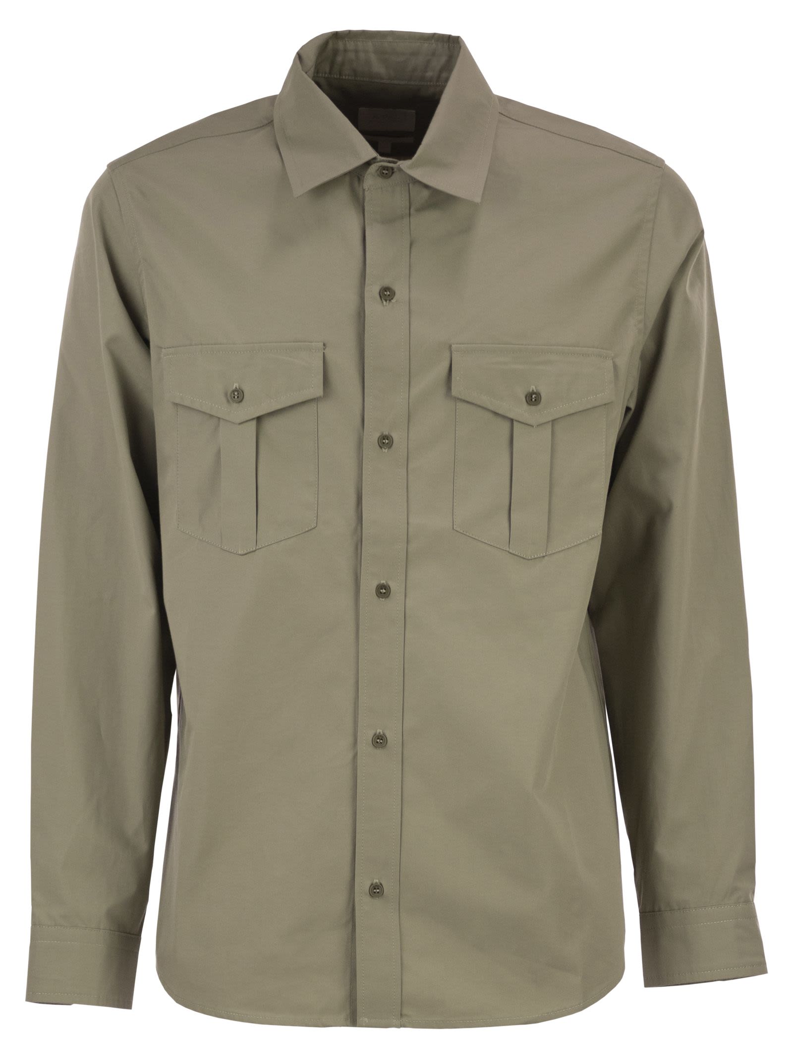 A.P.C. Men Cotton Utility Shirt With Patch Pockets A.P.C.