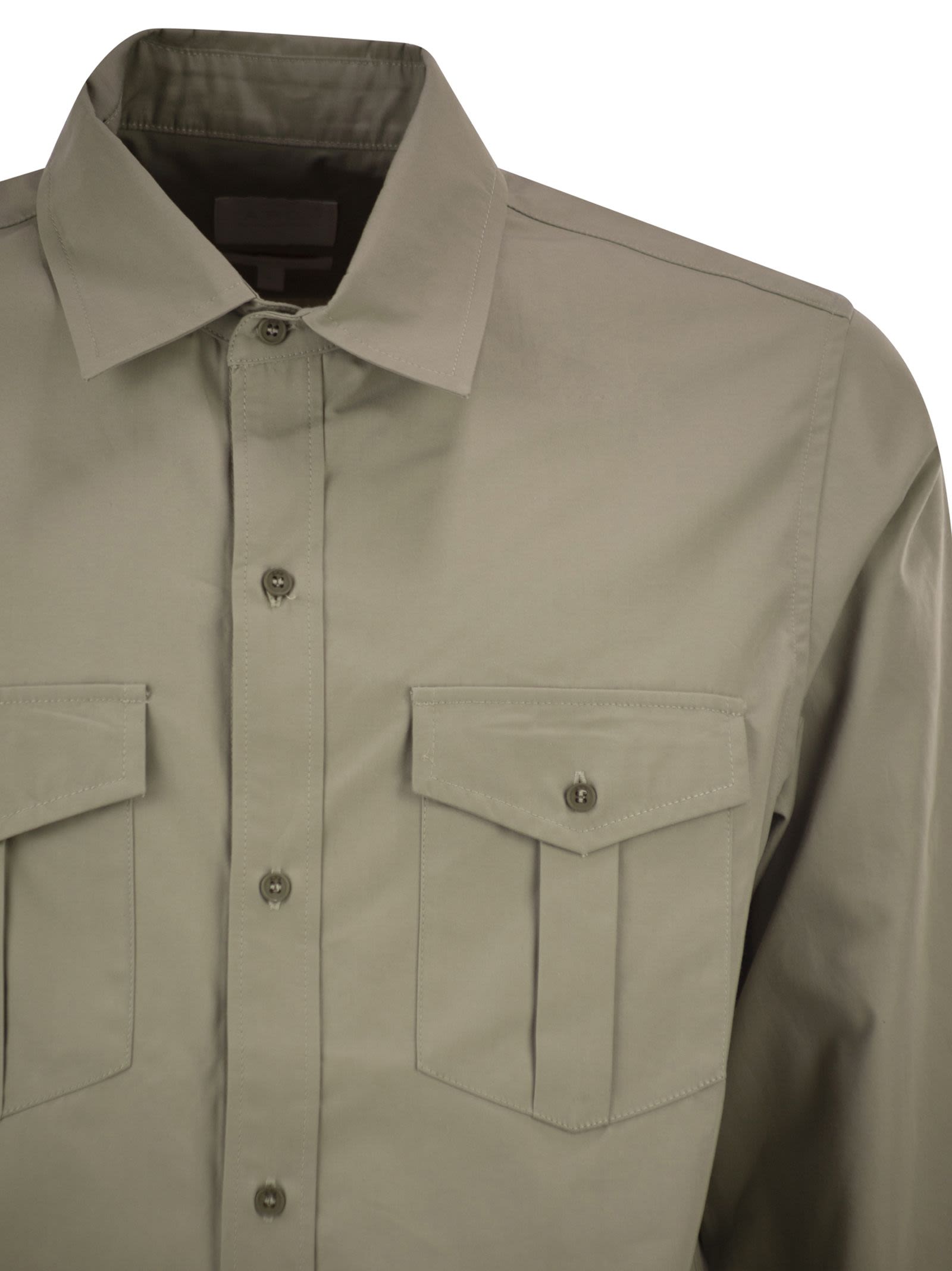 A.P.C. Men Cotton Utility Shirt With Patch Pockets A.P.C.