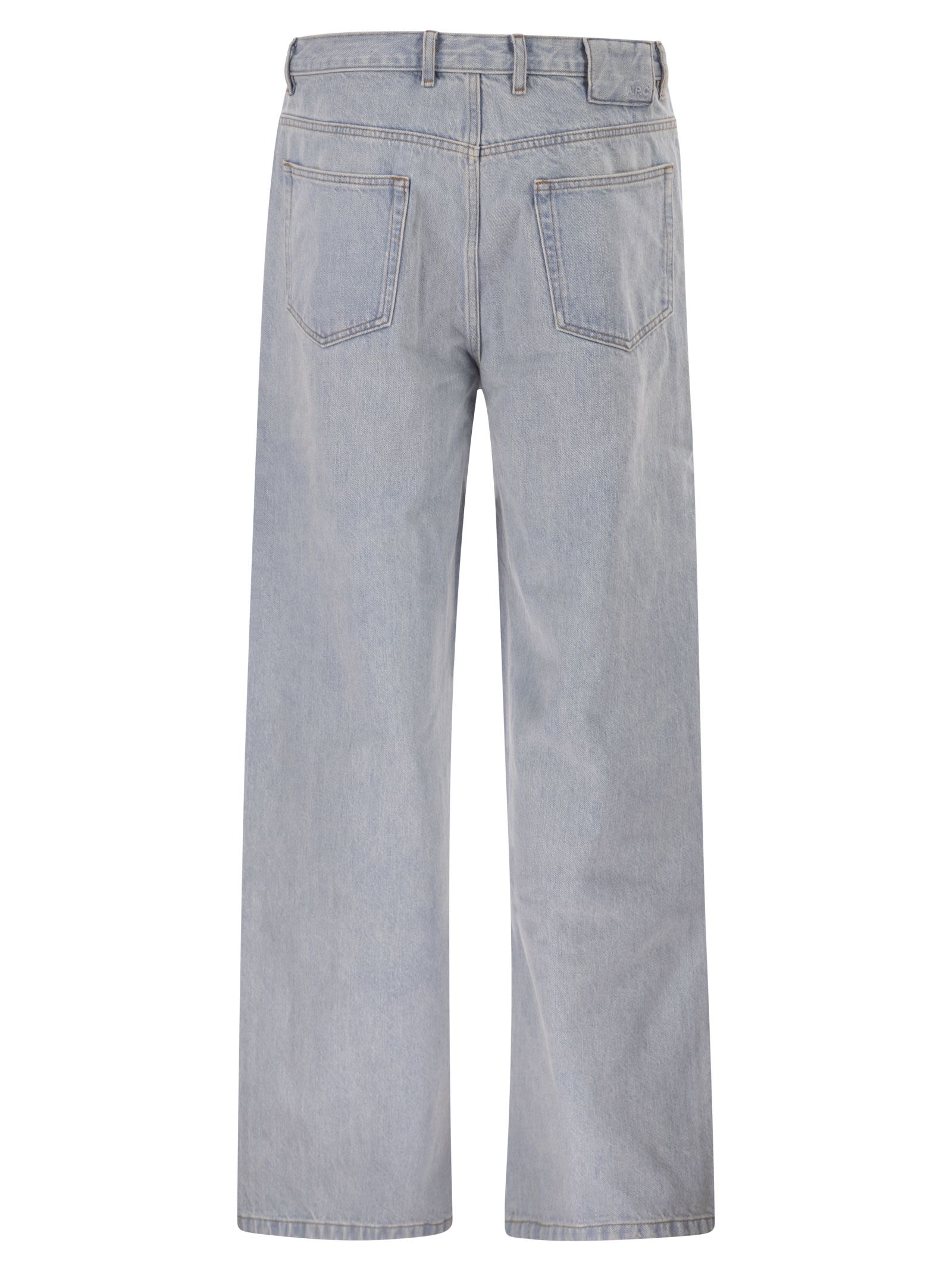 A.P.C. Men Washed Cotton Denim Wide-Leg Jeans A.P.C.
