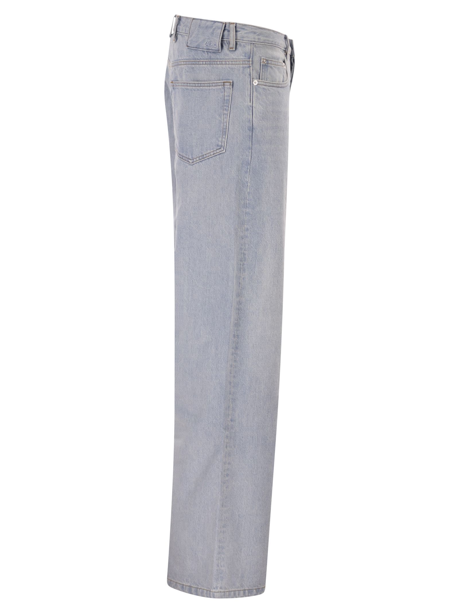A.P.C. Men Washed Cotton Denim Wide-Leg Jeans A.P.C.
