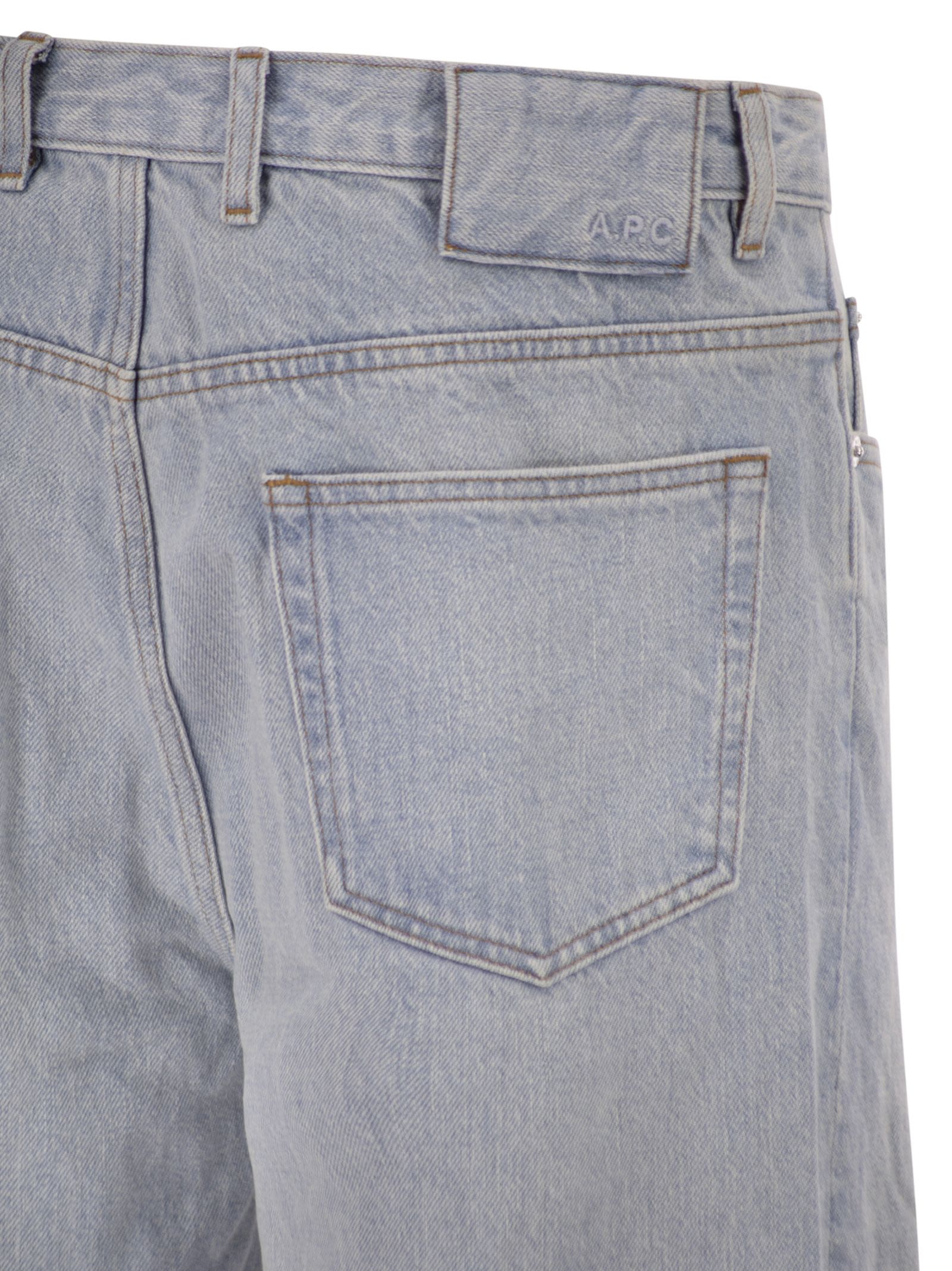 A.P.C. Men Washed Cotton Denim Wide-Leg Jeans A.P.C.