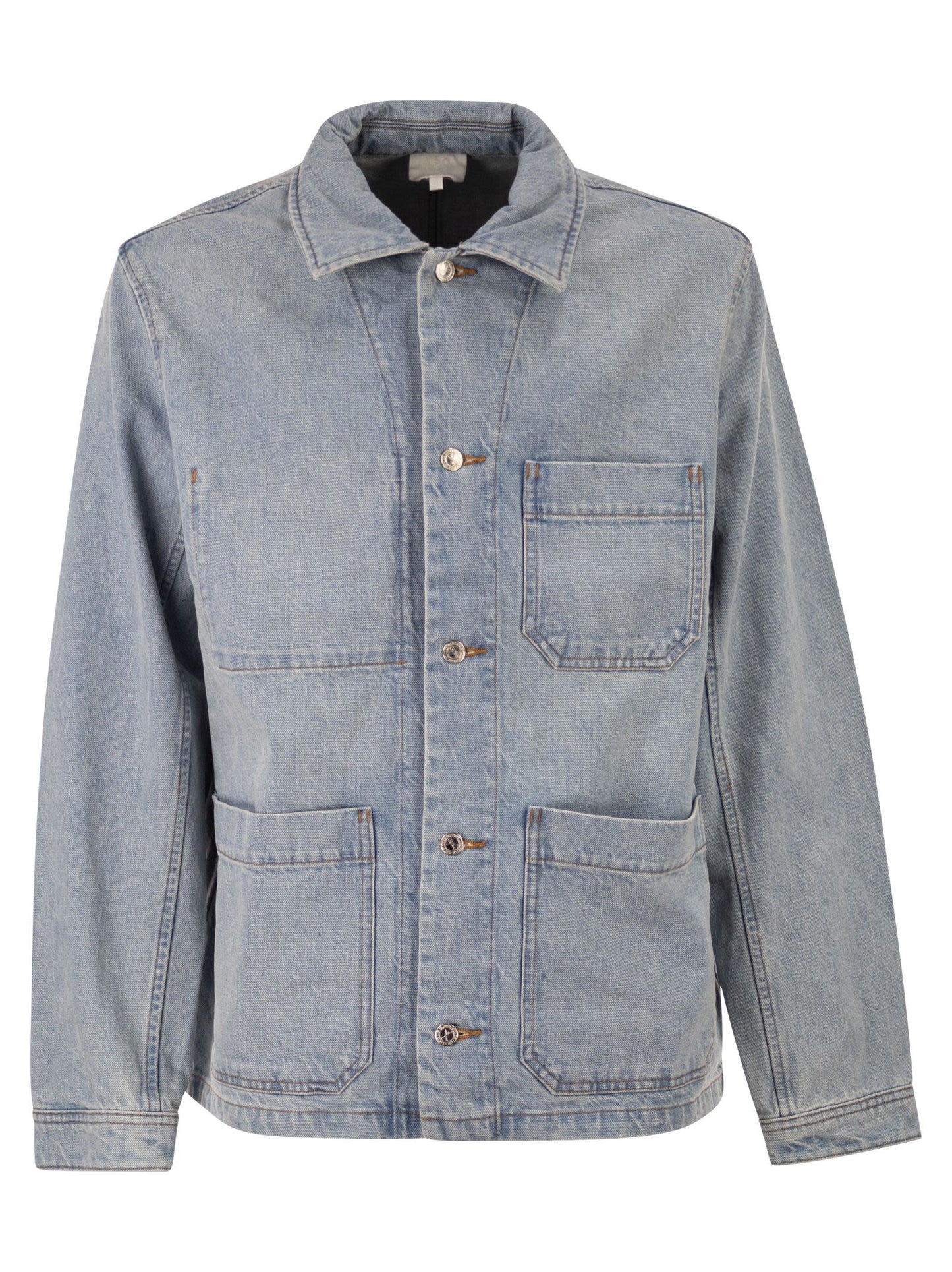A.P.C. Men Cotton Denim Jacket With Patch Pockets A.P.C.