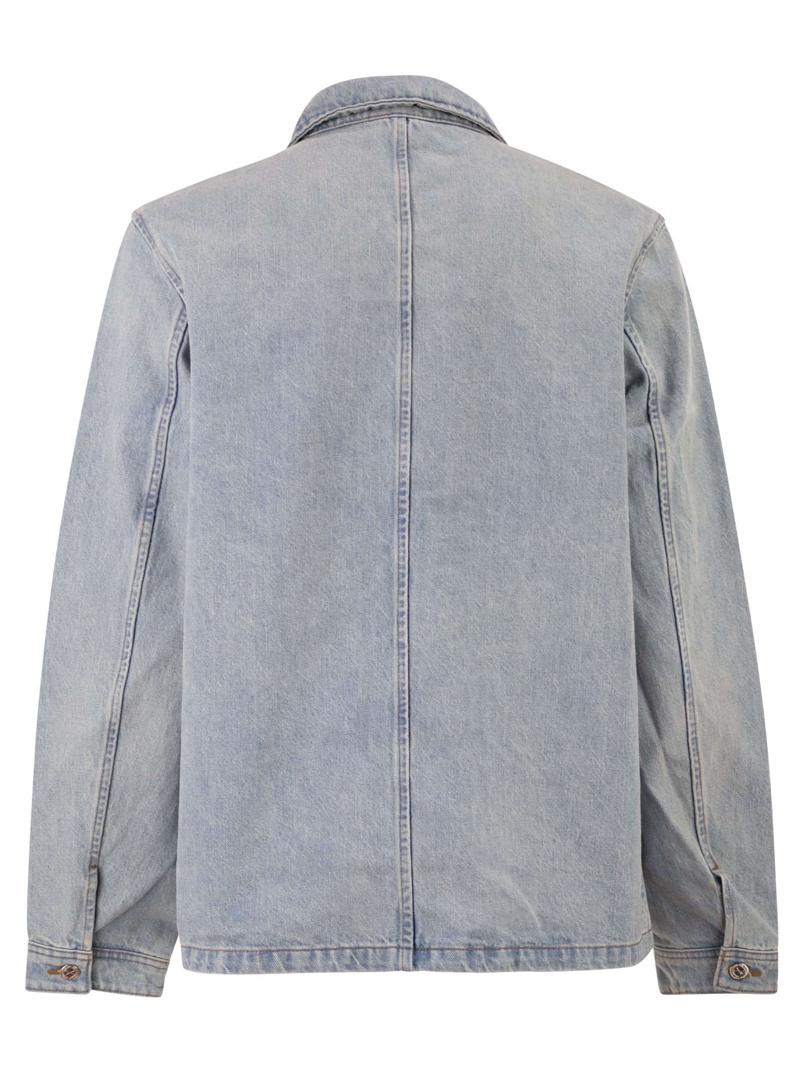 A.P.C. Men Cotton Denim Jacket With Patch Pockets A.P.C.
