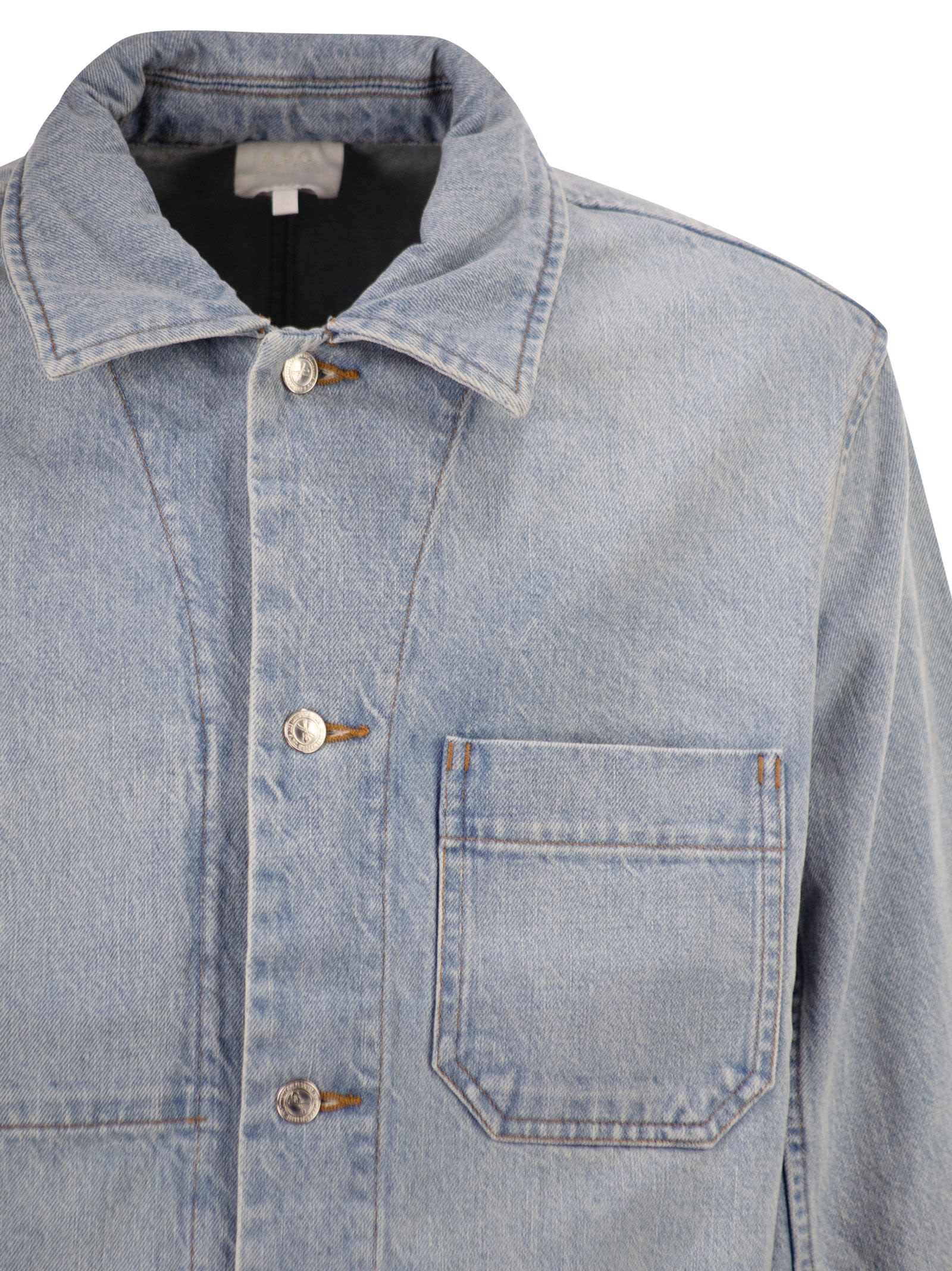 A.P.C. Men Cotton Denim Jacket With Patch Pockets A.P.C.
