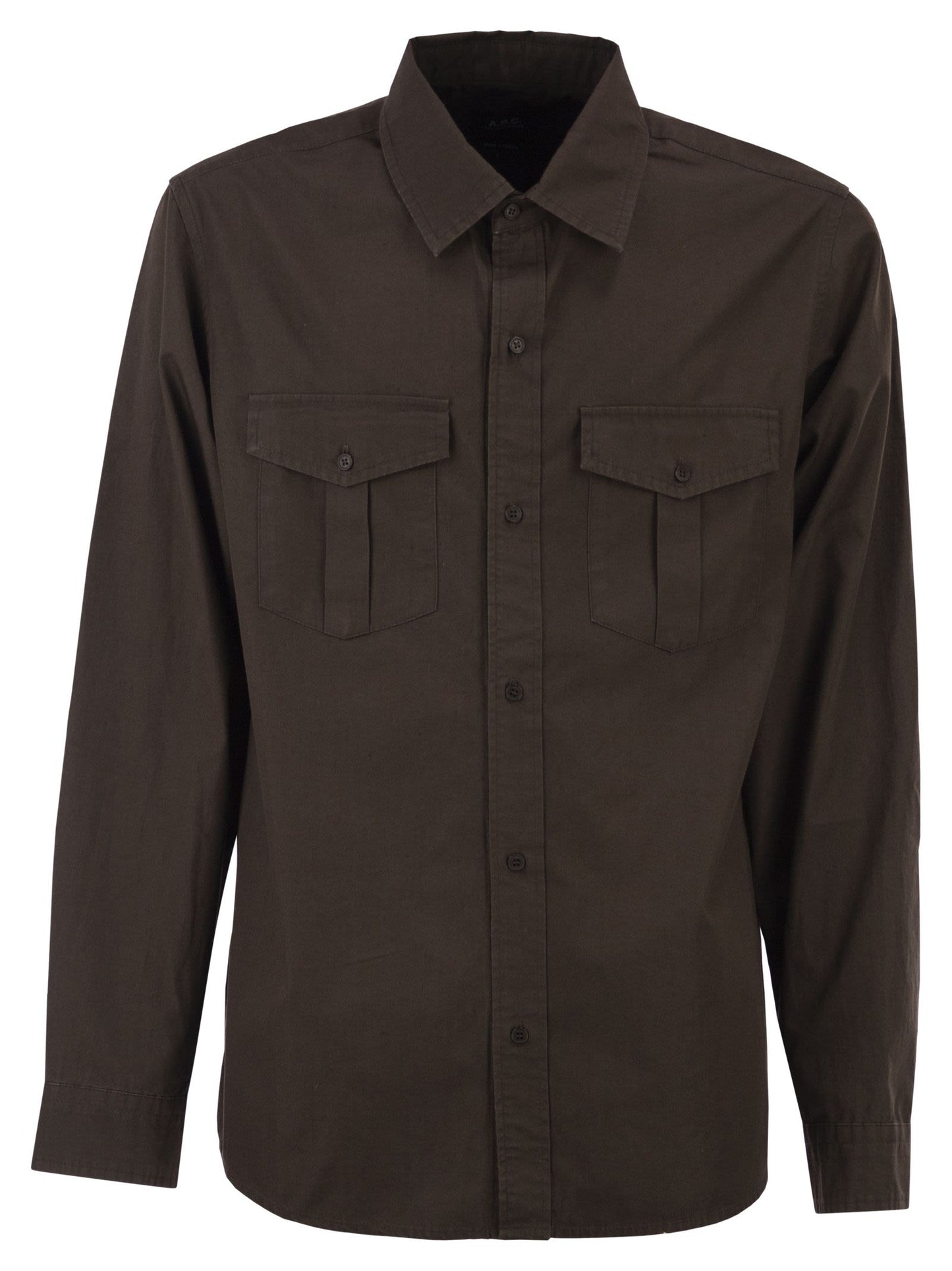 A.P.C. Men Cotton Utility Shirt With Patch Pockets A.P.C.
