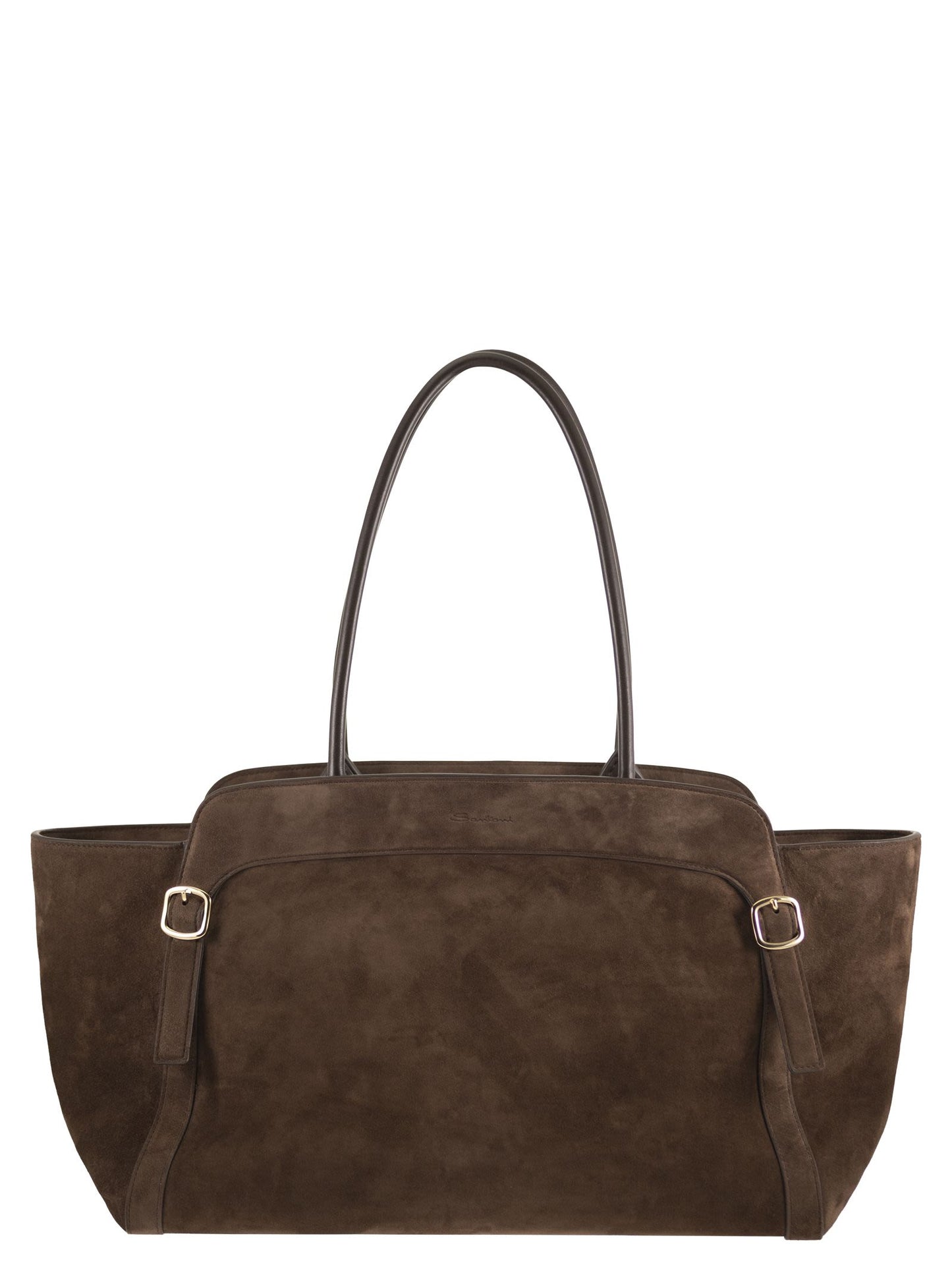 Santoni Women Didi M - Suede Shoulder Bag With Double Handle SANTONI