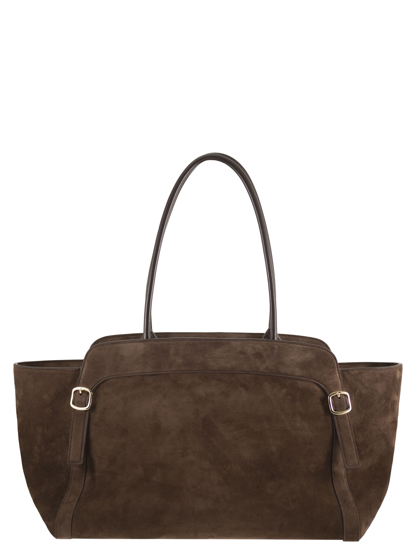 Santoni Women Didi M - Suede Shoulder Bag With Double Handle SANTONI