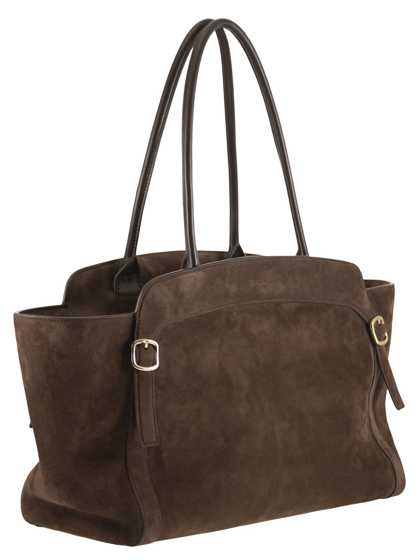 Santoni Women Didi M - Suede Shoulder Bag With Double Handle SANTONI