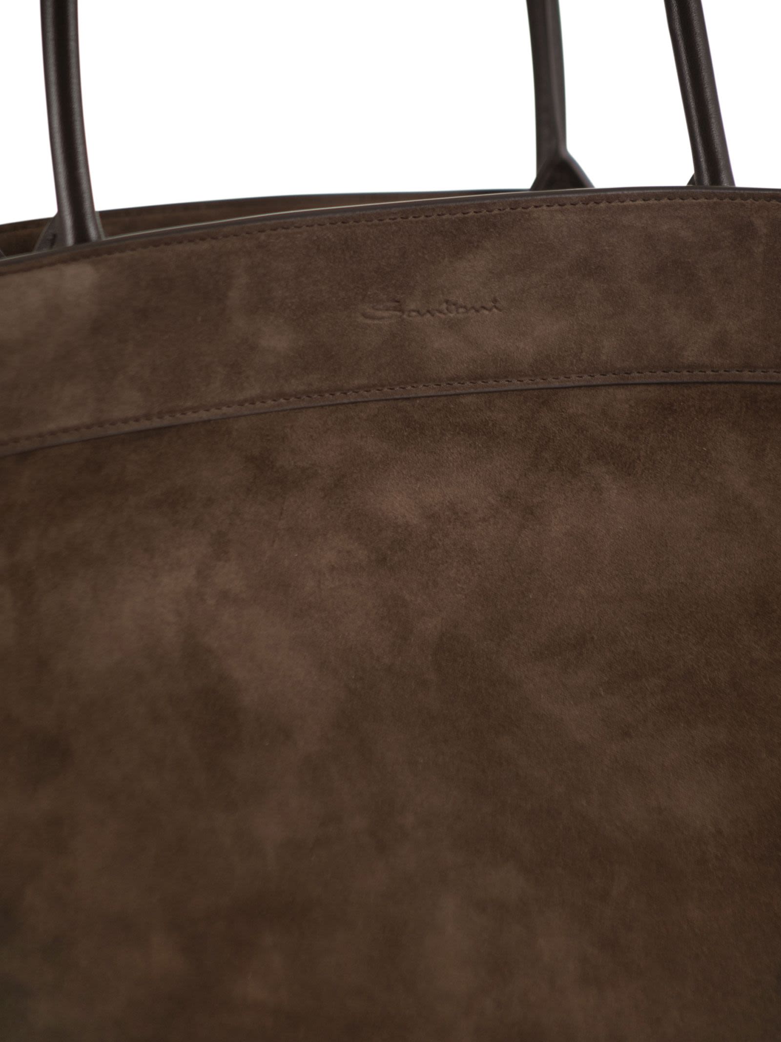 Santoni Women Didi M - Suede Shoulder Bag With Double Handle SANTONI