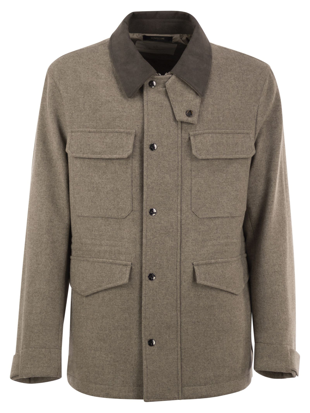 Montecore Men Virgin Wool Field Jacket With Alcantara Details MONTECORE
