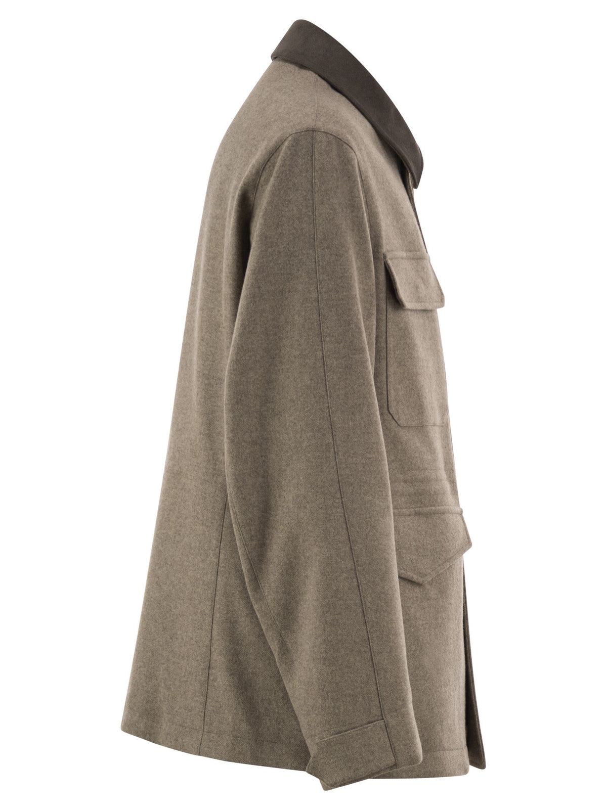 Montecore Men Virgin Wool Field Jacket With Alcantara Details MONTECORE