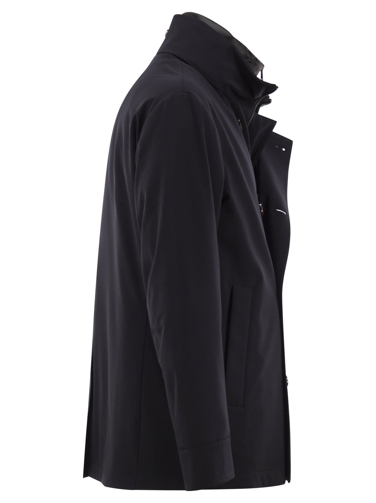 Montecore Men Double-Breasted Technical Fabric Jacket With Detachable Inner Bib MONTECORE