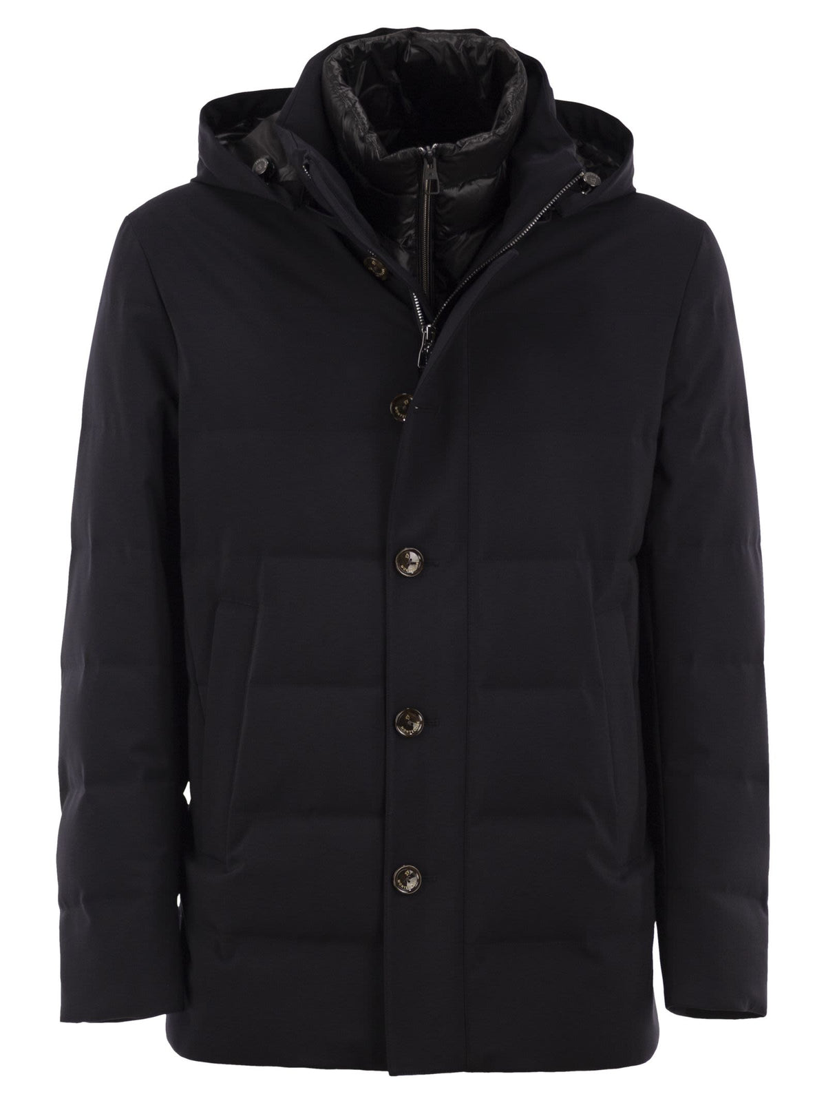 Montecore Men Hooded Down Jacket With Detachable Inner Bib MONTECORE
