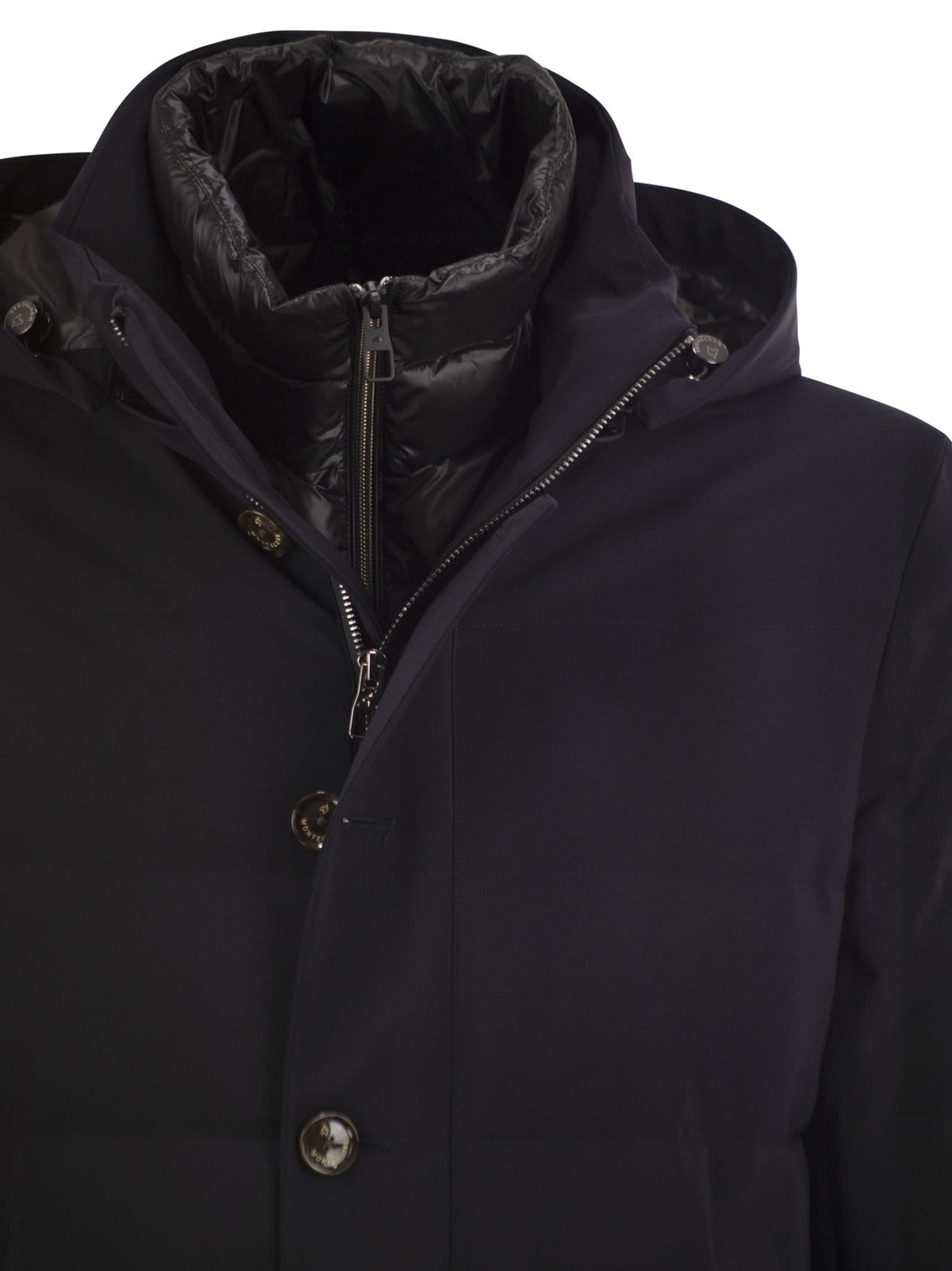 Montecore Men Hooded Down Jacket With Detachable Inner Bib MONTECORE